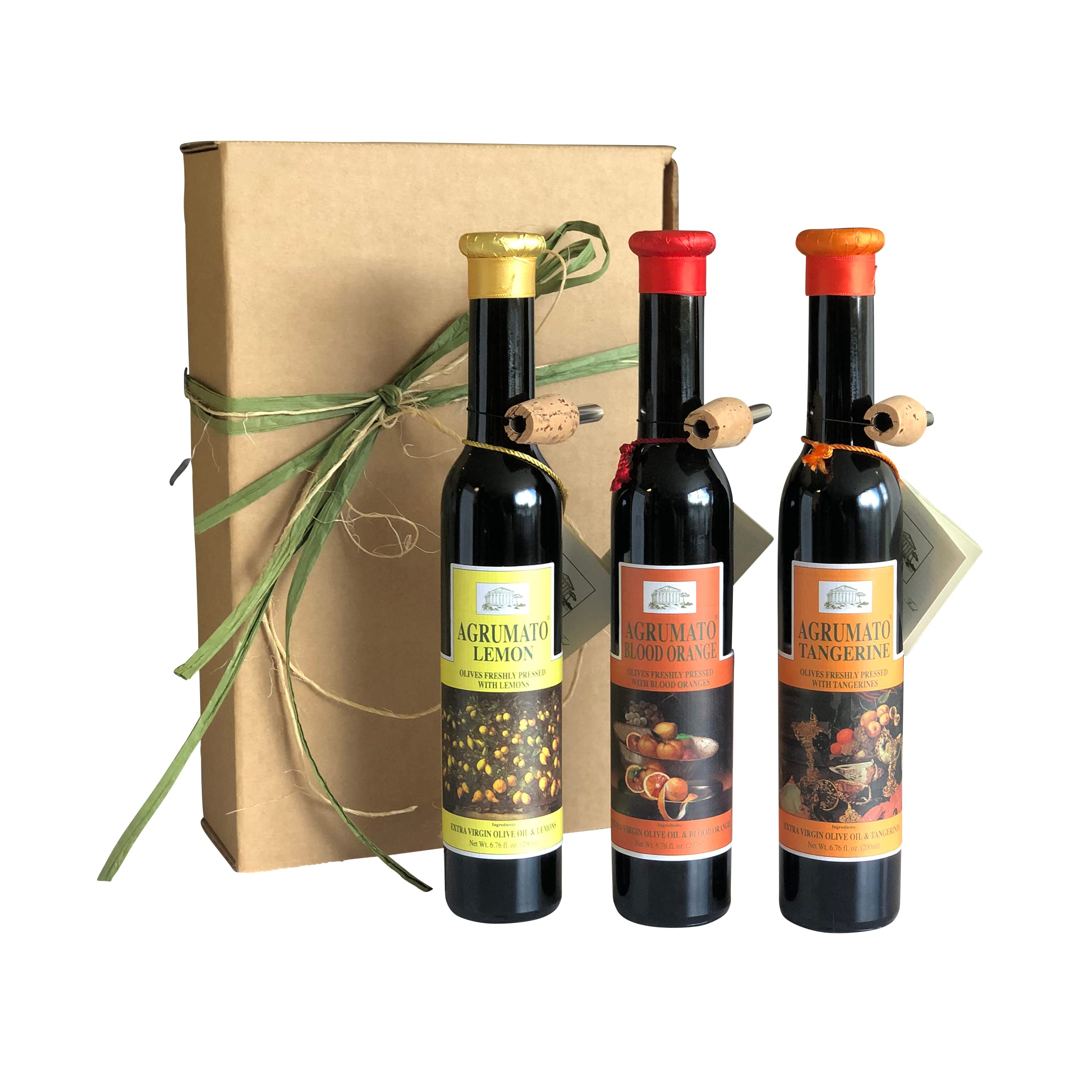 Premium Agrumato Extra Virgin Olive Oil Gift Set - Lemon, Blood Orange & Tangerine Infused | Perfect for Cooking, Salad Dressings & Gourmet Gifts