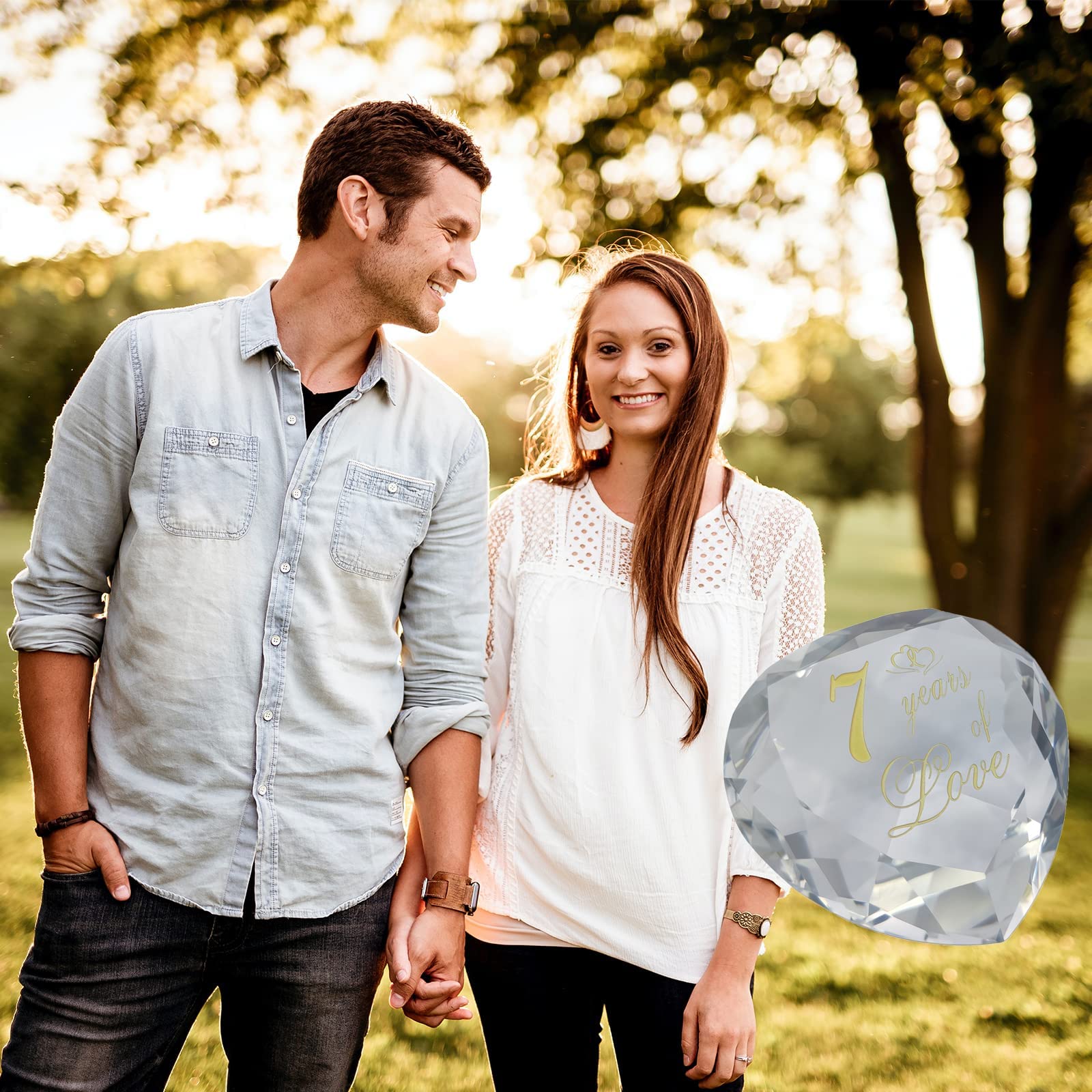 7th Anniversary Crystal Gifts for Couples - Romantic Wedding & Valentines Day Presents for Husband, Wife, Boyfriend or Girlfriend | Perfect for Anniversary Celebrations, Home Decor & Special Occasions