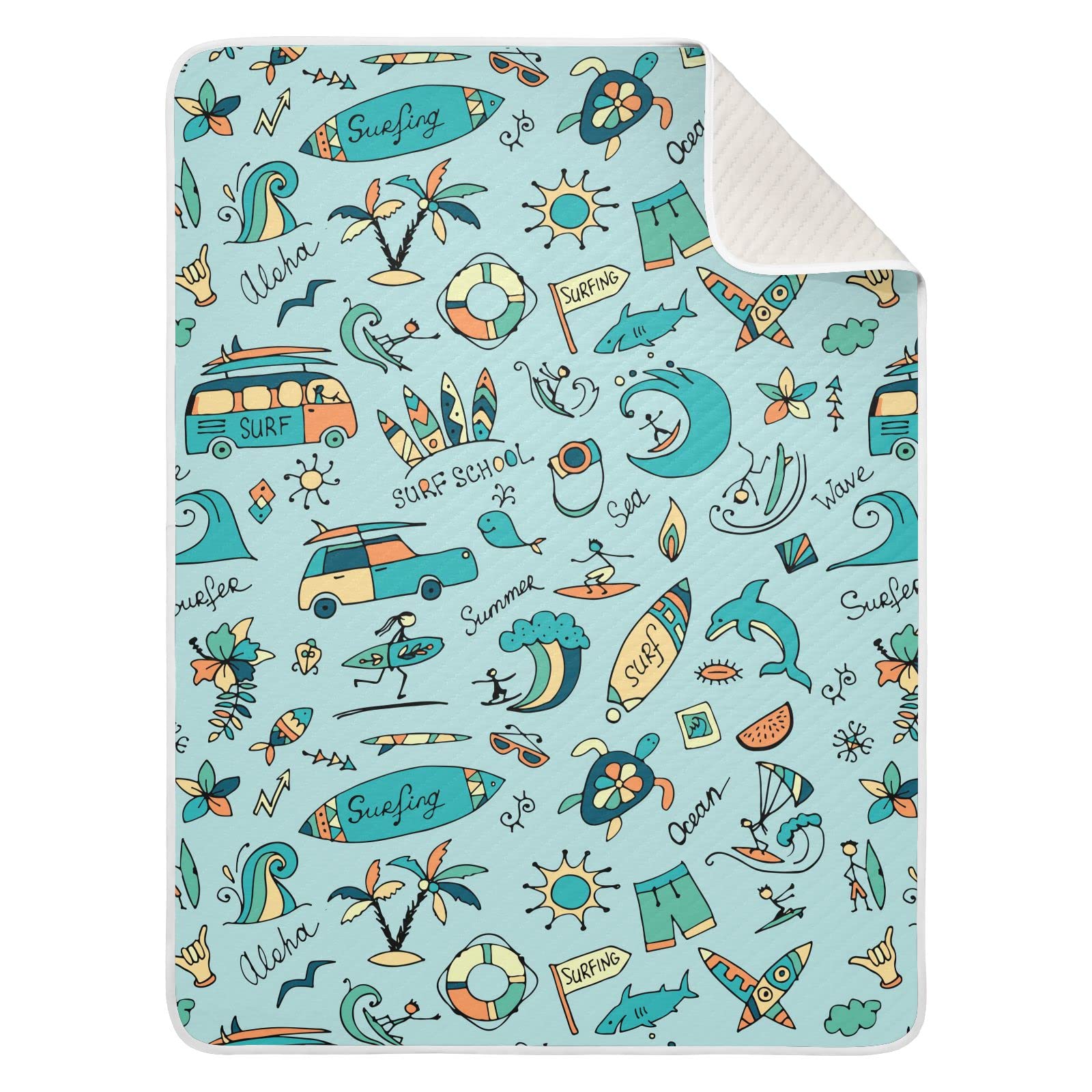 JIPONI Super Soft & Warm Baby Blanket 30x40 Inch - Personalized Shark Turtle Design for Boys & Girls | Perfect for Nursery, Stroller, Car Seat & Gift Giving
