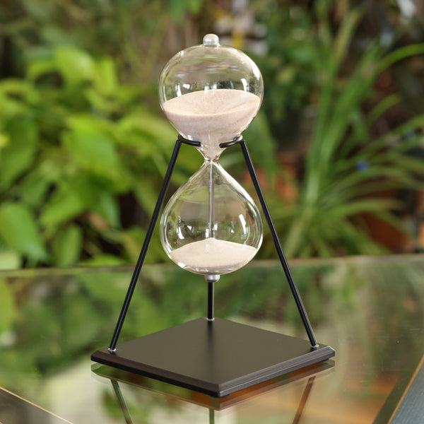 50 Minute Modern Glass Timer with Stand - Perfect for Kitchen, Classroom, Office & Productivity - Hourglass Sand Timer for Cooking, Studying, Workouts & Time Management