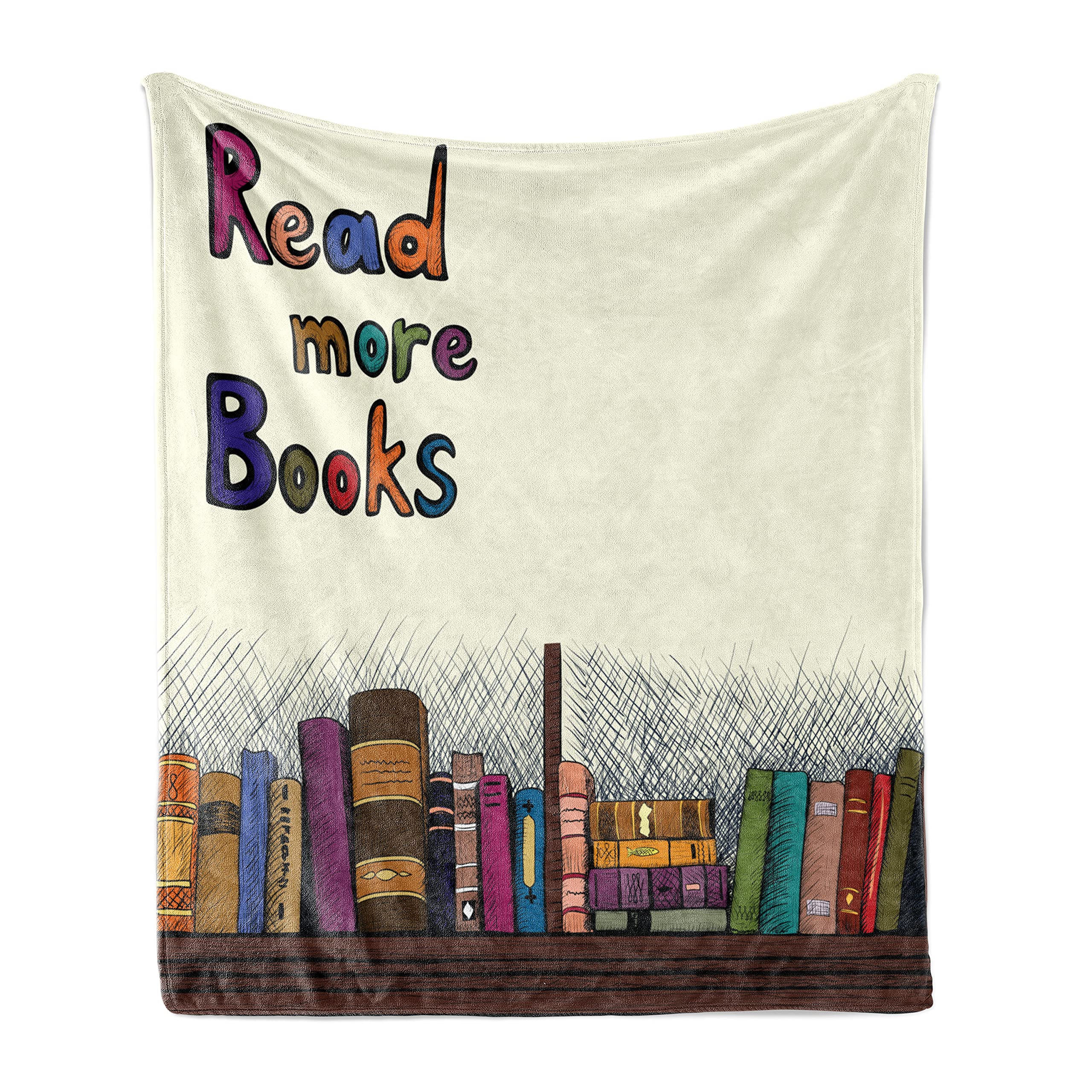Ambesonne Book Lover Fleece Throw Blanket - 60