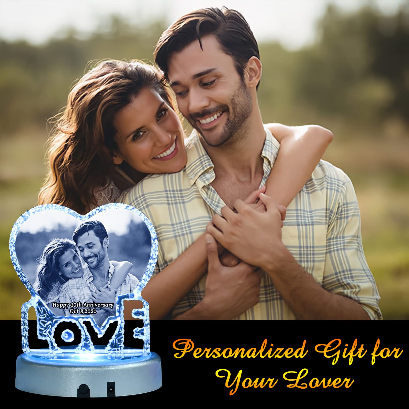 Personalized Anniversary & Wedding Gifts for Couples - Custom Engraved Romantic Presents for Wife, Husband, Mom & Dad - Perfect for Valentine's Day, Birthday & Special Occasions