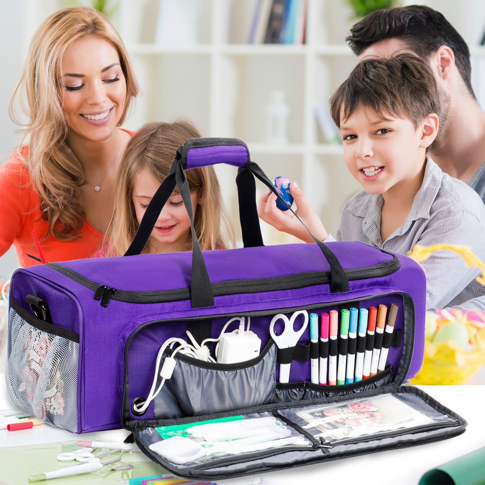 Premium Carrying Case Bag for Cricut Maker, Maker 3, Explore Air 2 & Explore 3 - Spacious Storage Organizer for Cricut Machines & Accessories - Perfect for Crafting, Travel & Home Organization