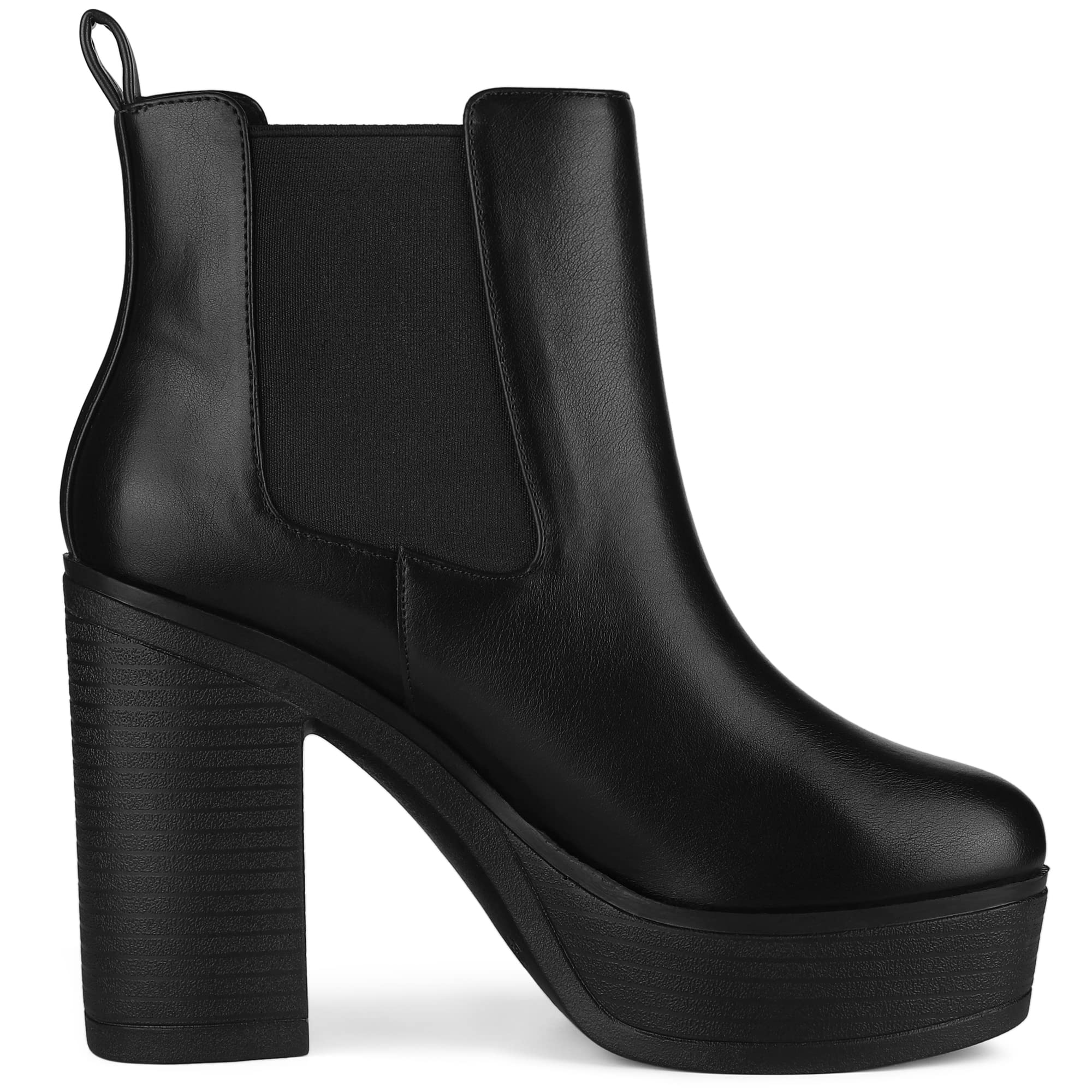 Allegra K Women's Platform Chunky Heel Chelsea Ankle Boots - Stylish Fall Winter Fashion Booties for Women, Perfect for Office, Party & Night Out