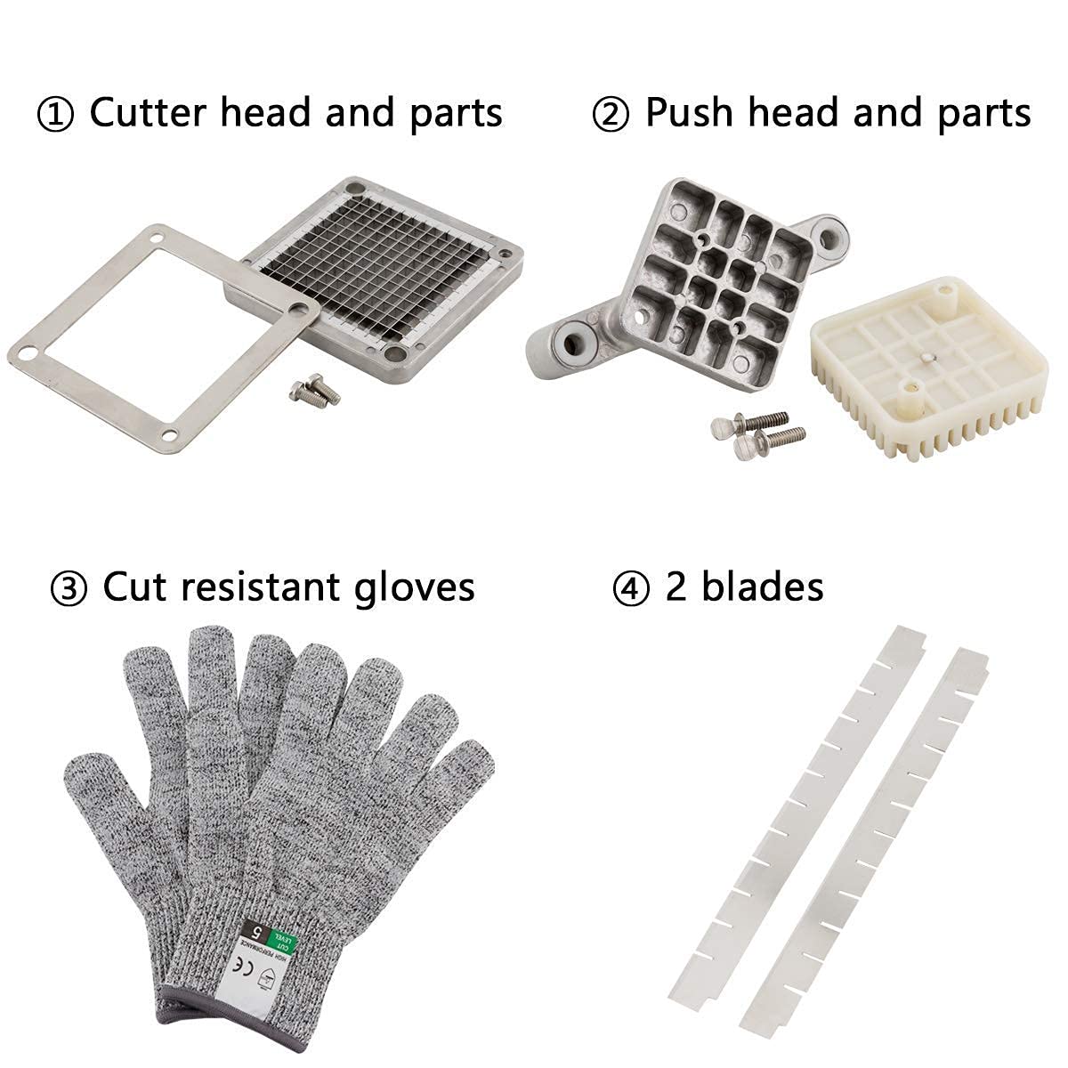 Commercial Vegetable Dicer - 3 Stainless Steel Blades (1/2