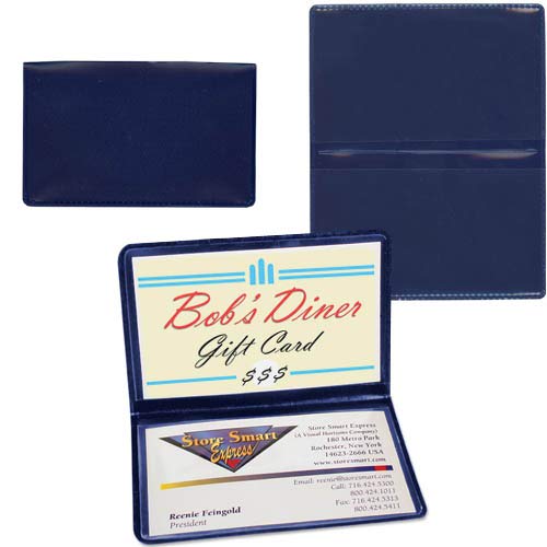 StoreSMART Navy Blue Folding Business Card Holders - 500 Pack - Durable Polypropylene Plastic Card Cases for Networking, Trade Shows & Office Organization (RPP2915NB500) - Perfect for Professionals, Sales Reps & Event Marketing