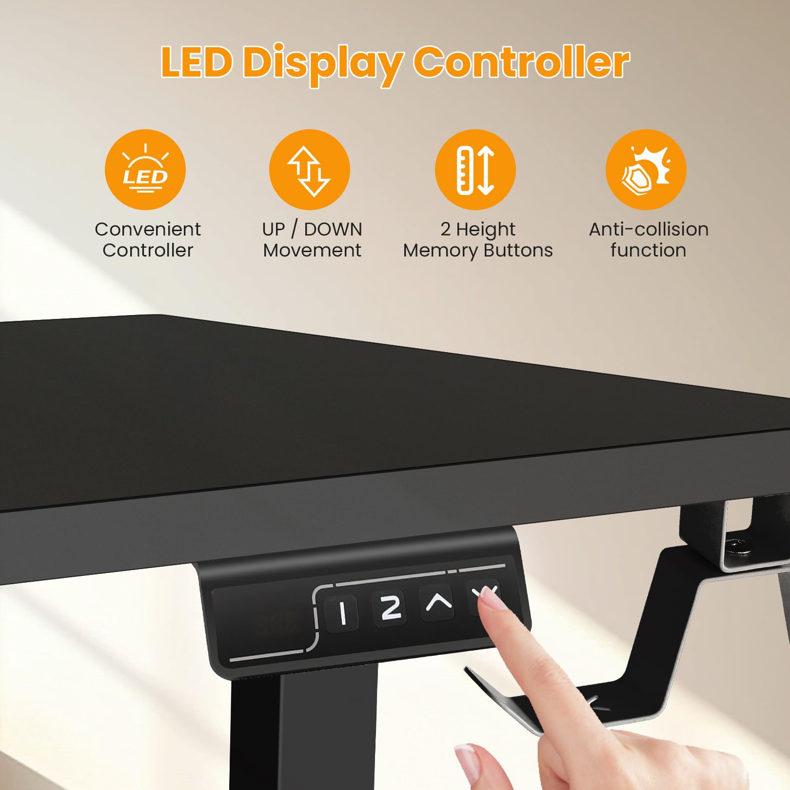 Farexon L-Shaped Electric Standing Desk 63x55 Inch, Adjustable Height Corner Sit Stand Desk with Mouse Pad - Sturdy Home Office & Gaming Workstation (Black) - Perfect for Remote Work, Video Calls and Ergonomic Workspace Setup