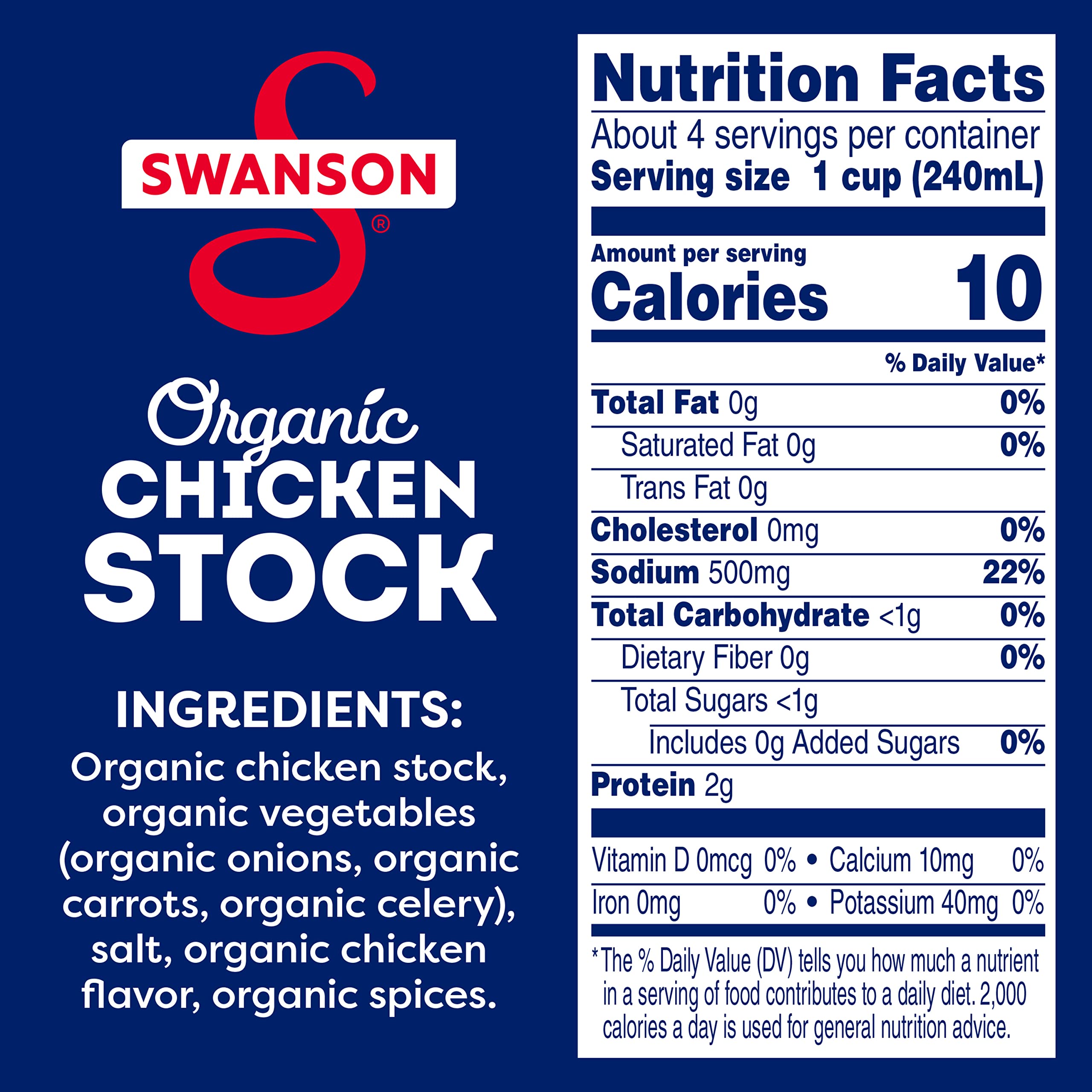 Organic Chicken Stock by Swanson - 100% Natural, 32 oz Carton (Pack of 12) | Perfect for Soups, Stews & Homemade Recipes | Gluten-Free & Non-GMO