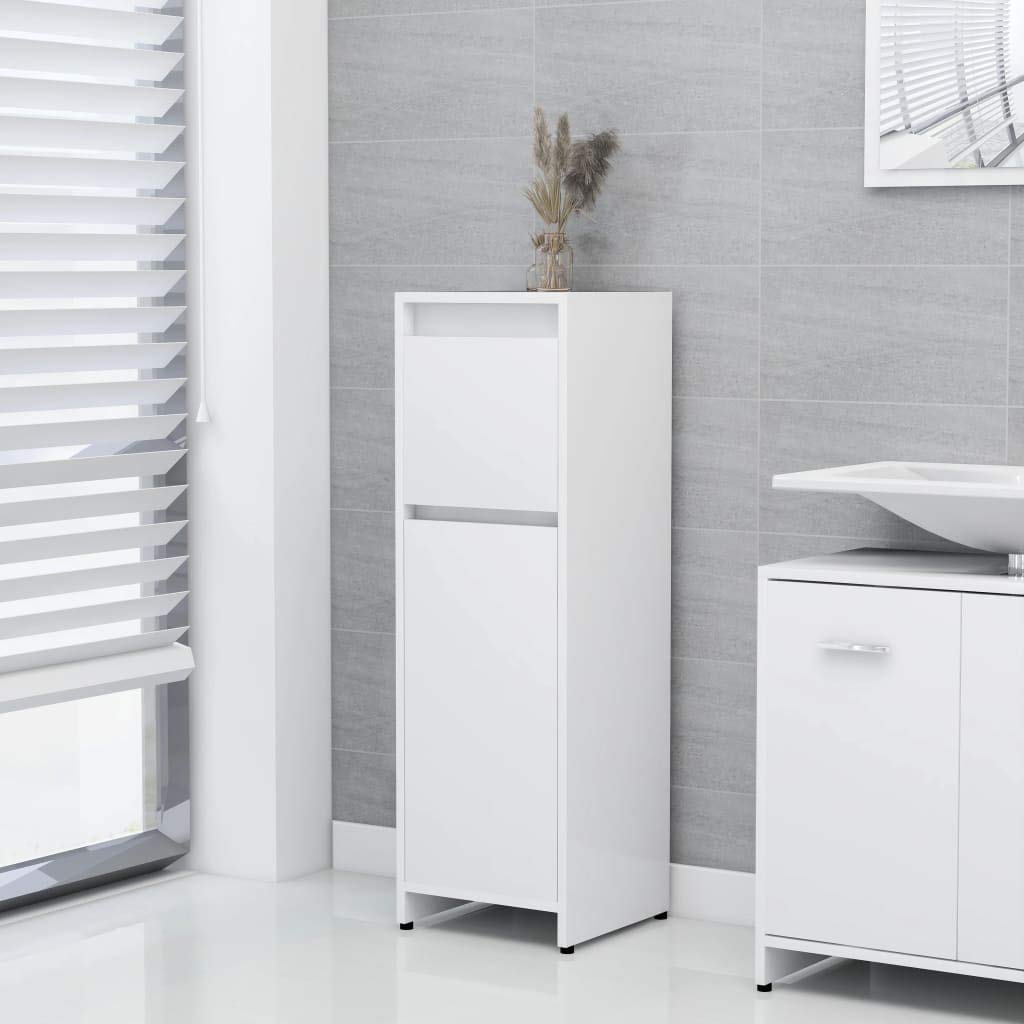Modern White Freestanding Bathroom Floor Cabinet - 11.8
