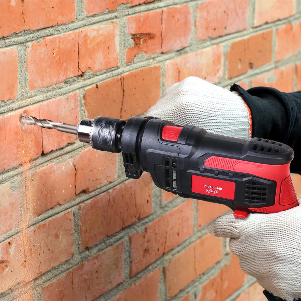 850W Heavy Duty Hammer Drill - 1/2 Inch 7 Amp Corded Impact Drill with 0-3000 RPM Variable Speed, 2-in-1 Hammer & Drill Function for Concrete, Steel, Wood & Plastic - Perfect for Construction, DIY Projects & Home Repairs