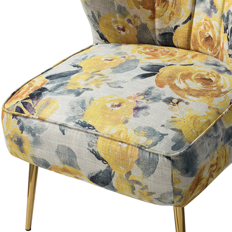 Luxury Coraline Velvet Barrel Chair with Tufted Back & Sturdy Metal Legs - Elegant Accent Chair for Living Room, Bedroom or Office Decor