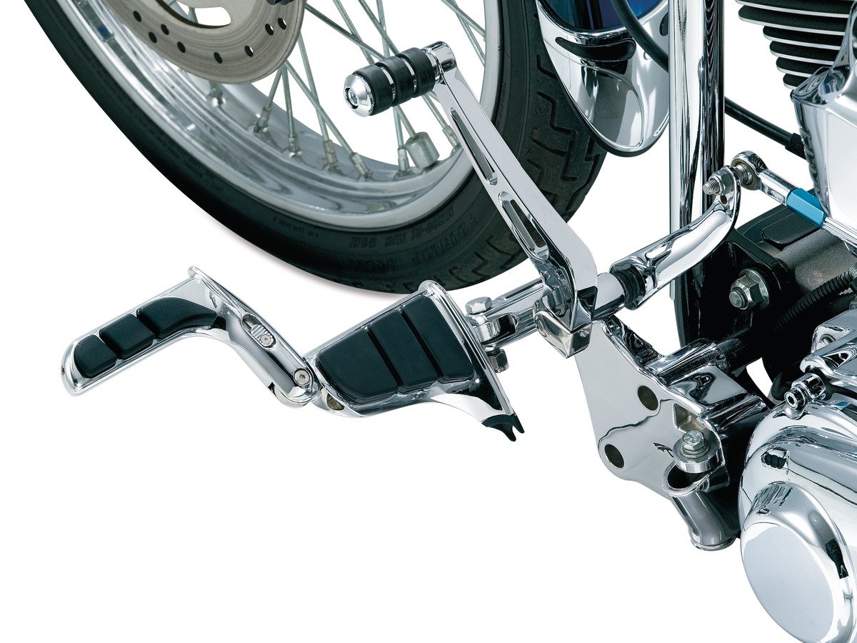 Kuryakyn 4466 SwingWing Cruise Footpegs for Harley-Davidson (2010-2019) - Chrome Motorcycle Footpegs with Male Mount Adapters - 1 Pair - Perfect for Long Rides & Highway Cruising