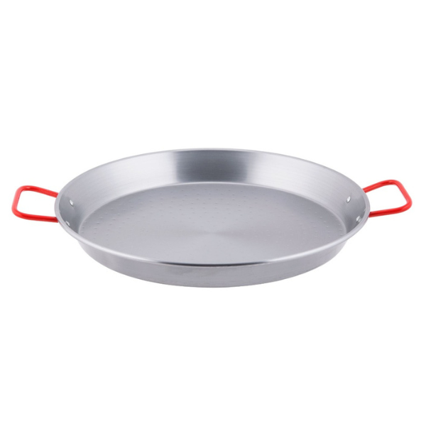 14 Inch Carbon Steel Paella Pan - Authentic Spanish Rice Pan for Seafood, Chicken & Vegetables - Perfect for Outdoor Cooking, Camping & Family Gatherings
