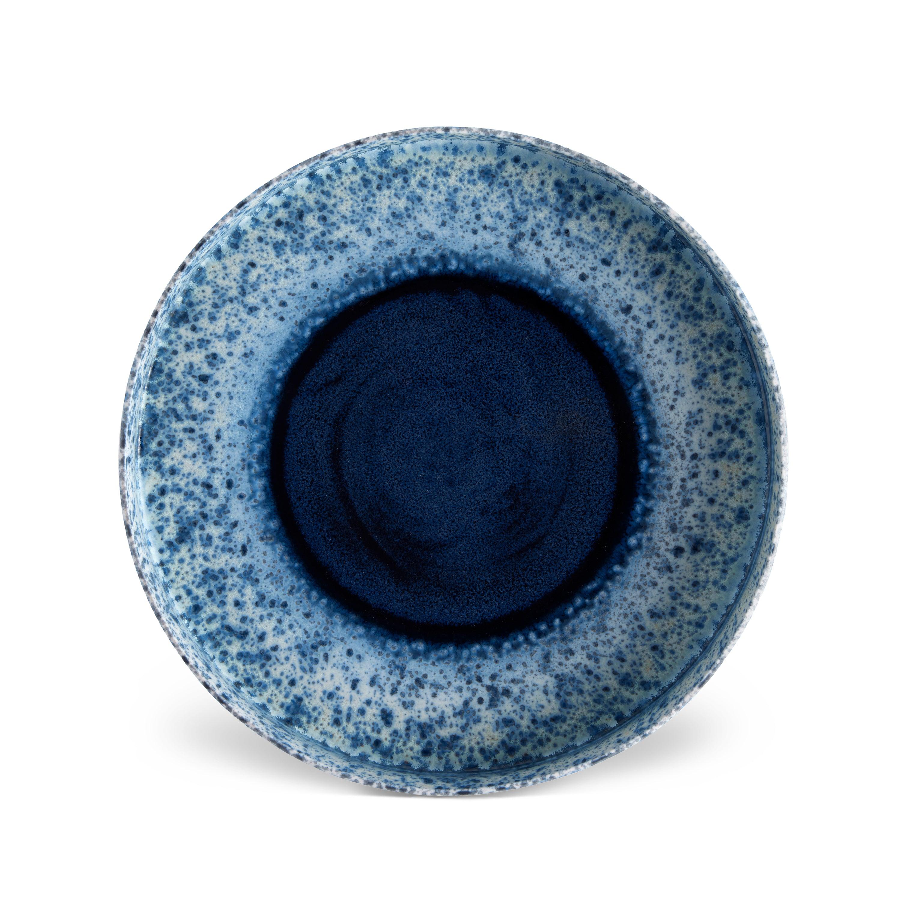 Terra Round Platter - Medium Size Indigo Ceramic Serving Dish for Dining, Entertaining & Home Decor