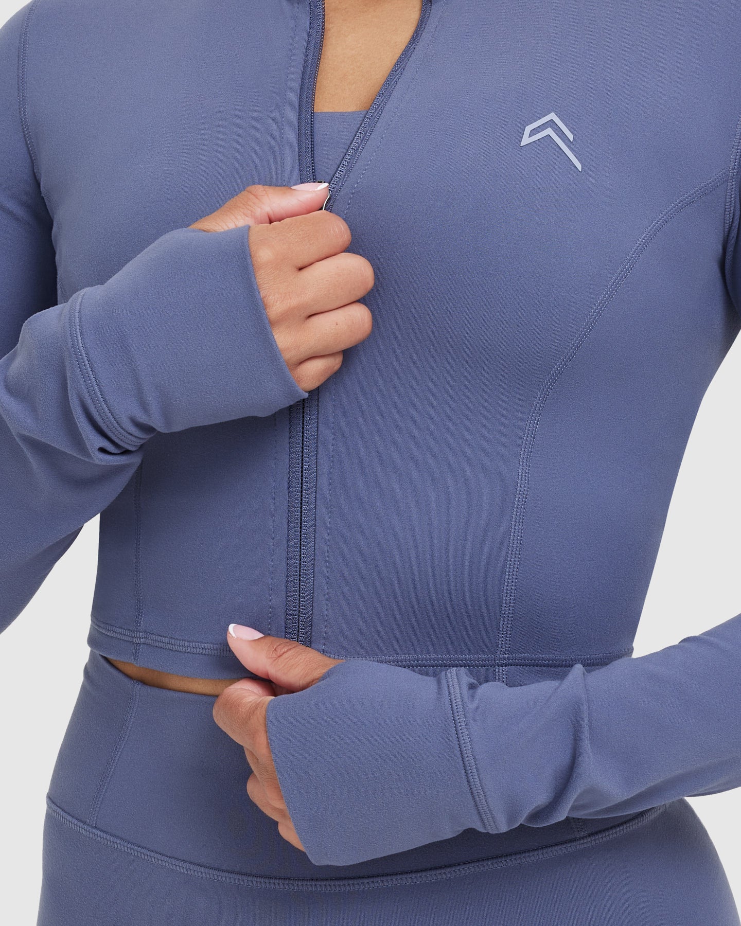 Timeless Women's Crop Jacket in Slate Blue | Lightweight Spring Outerwear | Perfect for Casual Outings & Date Nights