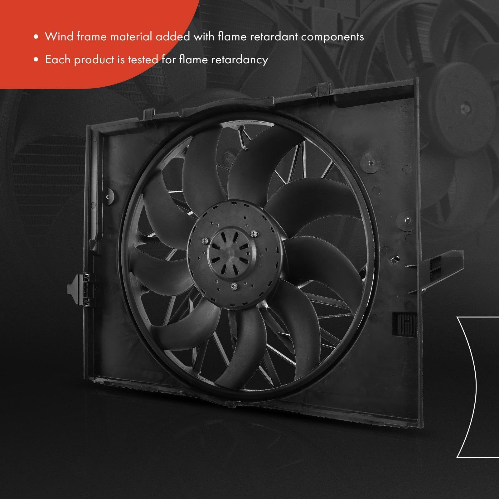 High-Performance Brushless Motor Engine Radiator Cooling Fan Assembly for BMW 525i 530xi 525xi 530i 528i 528xi 545i 750i 750Li 645Ci (2006-2010) - Perfect for Engine Cooling & Overheating Prevention in Summer Driving