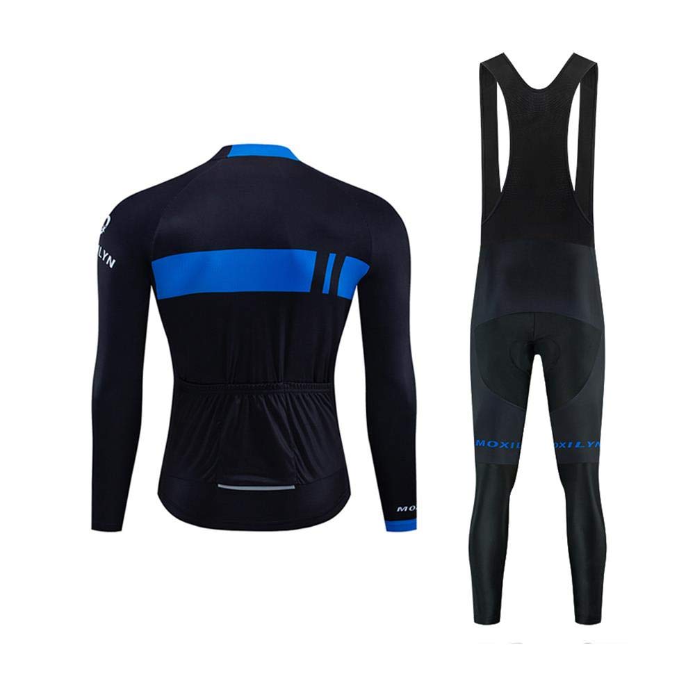 Men's Pro Cycling Jersey Set - Long Sleeve Quick Dry Bike Shirt & Bib Shorts with 9D Padding - High Performance Cycling Gear for Road Biking, Training & Outdoor Sports