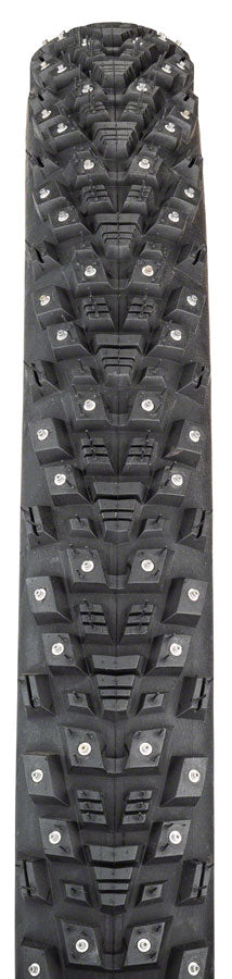 45NRTH Kahva Winter Bike Tire 27.5x2.1 Tubeless Folding Tan 60TPI with 240 Concave Carbide Studs - Perfect for Snow and Ice Cycling, Mountain Biking in Cold Weather