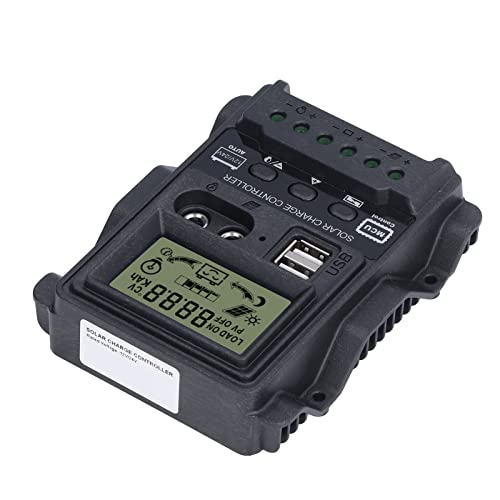 12V/24V PWM Solar Charge Controller with Dual USB Ports & Power Off Memory - Efficient Battery Charging for RVs, Boats, Off-Grid Systems & Solar Panels