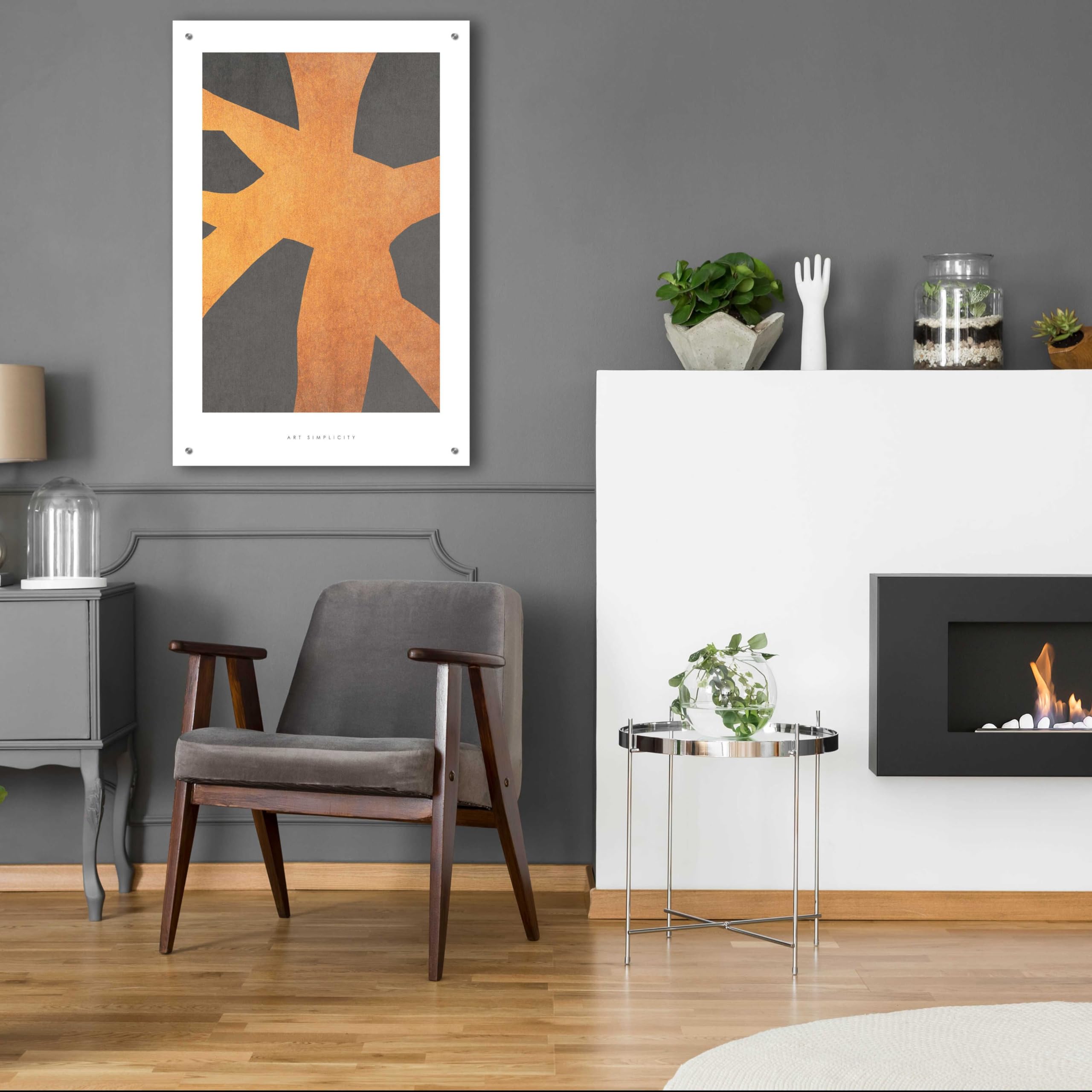 Epic Art 'Art Simplicity 2' by Design Fabrikken - Modern Acrylic Glass Wall Art Decor 24x36 Inches - Perfect for Living Room, Bedroom & Office Wall Decor
