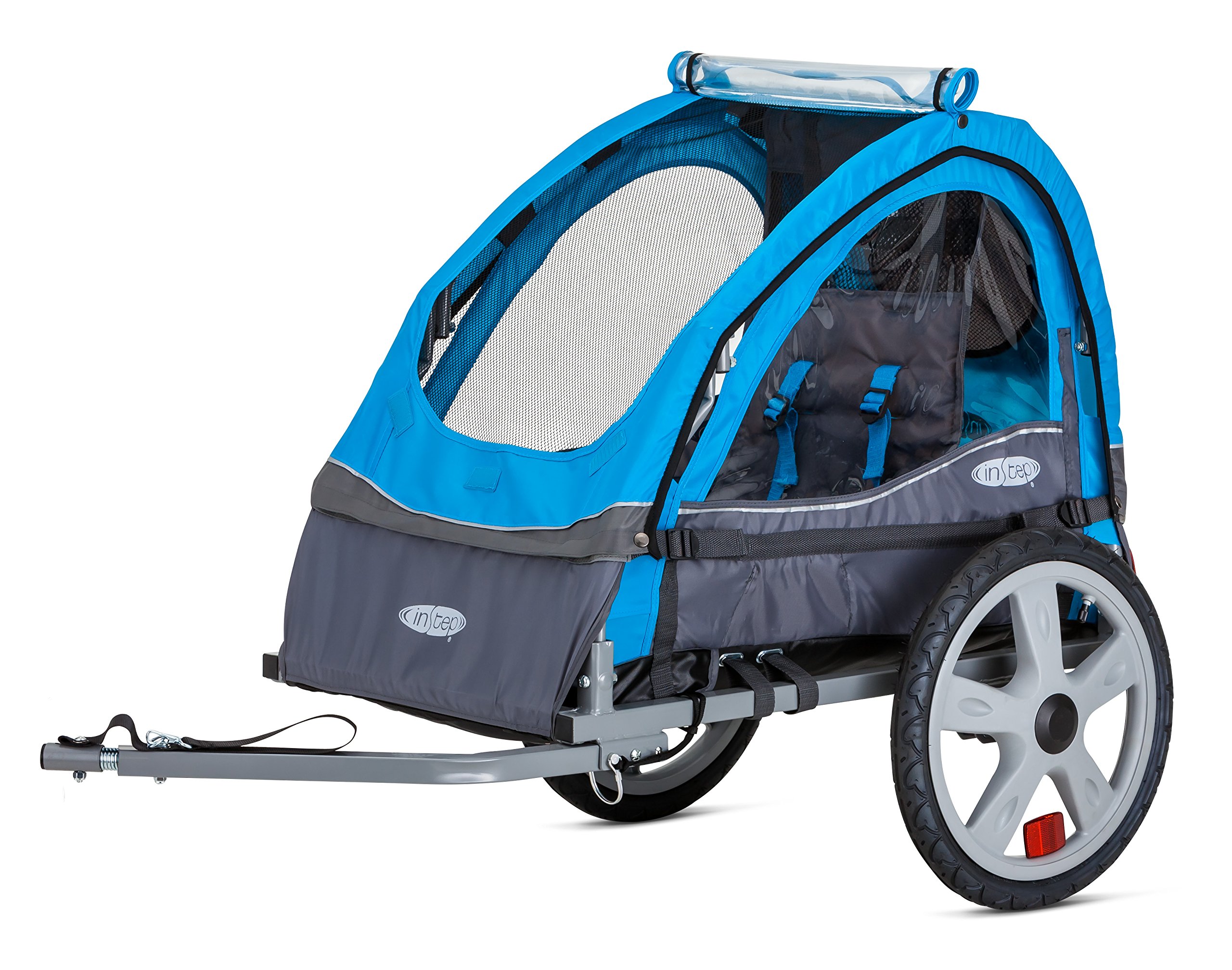 Instep Bike Trailer for Toddlers & Kids - Single/Double Seat 2-in-1 Canopy Carrier with Multiple Color Options - Perfect for Family Cycling, Outdoor Adventures & Grocery Hauling