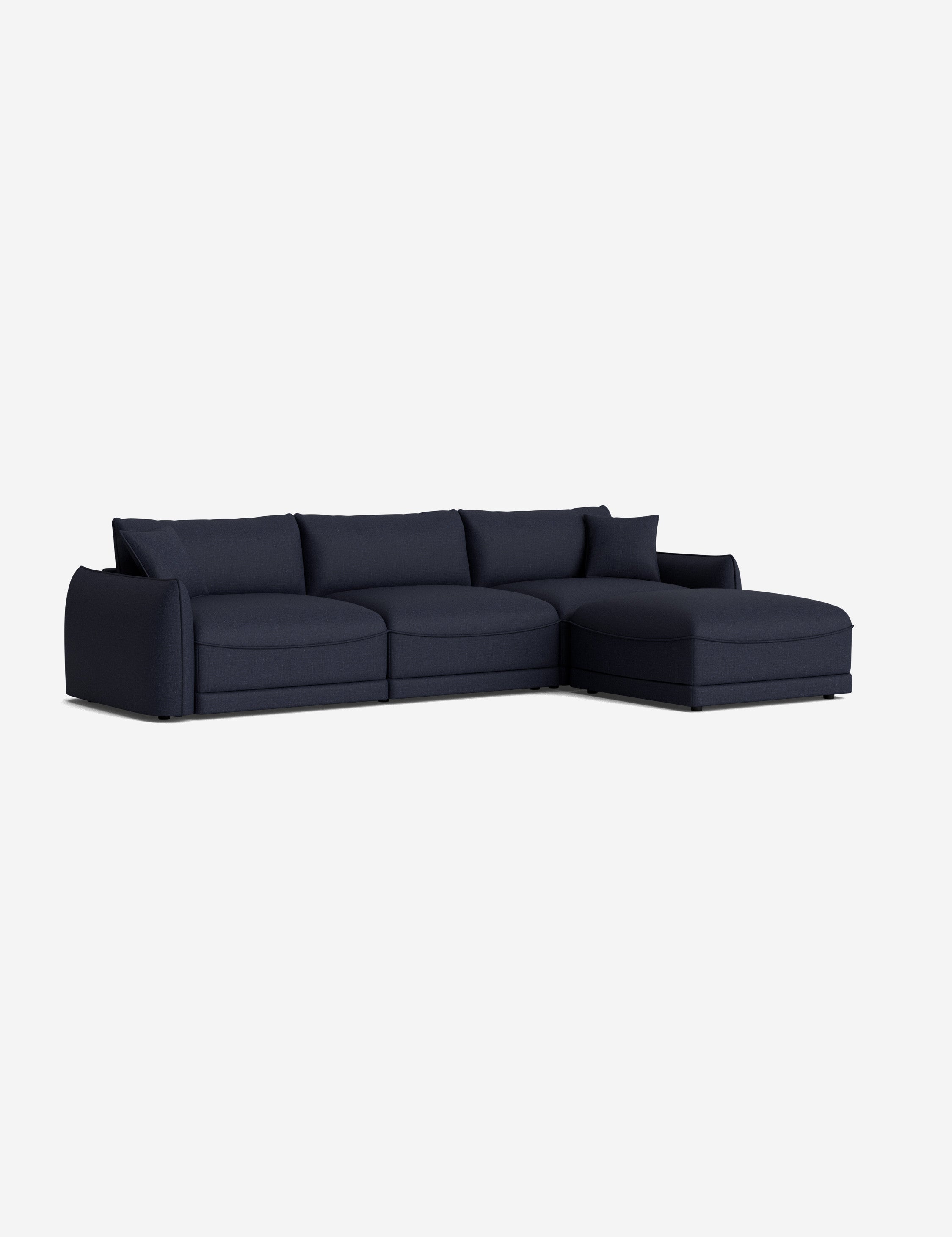 Balmer Sectional Sofa with Ottoman - Modern L-Shaped Couch Set for Living Room, Lounge & Home Theater - Comfortable Fabric Sofa with Chaise & Storage Ottoman