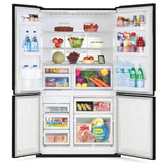 Mitsubishi Electric 580L French Door Refrigerator - Black | Energy Efficient Large Capacity Fridge for Modern Kitchen & Open Floor Plans