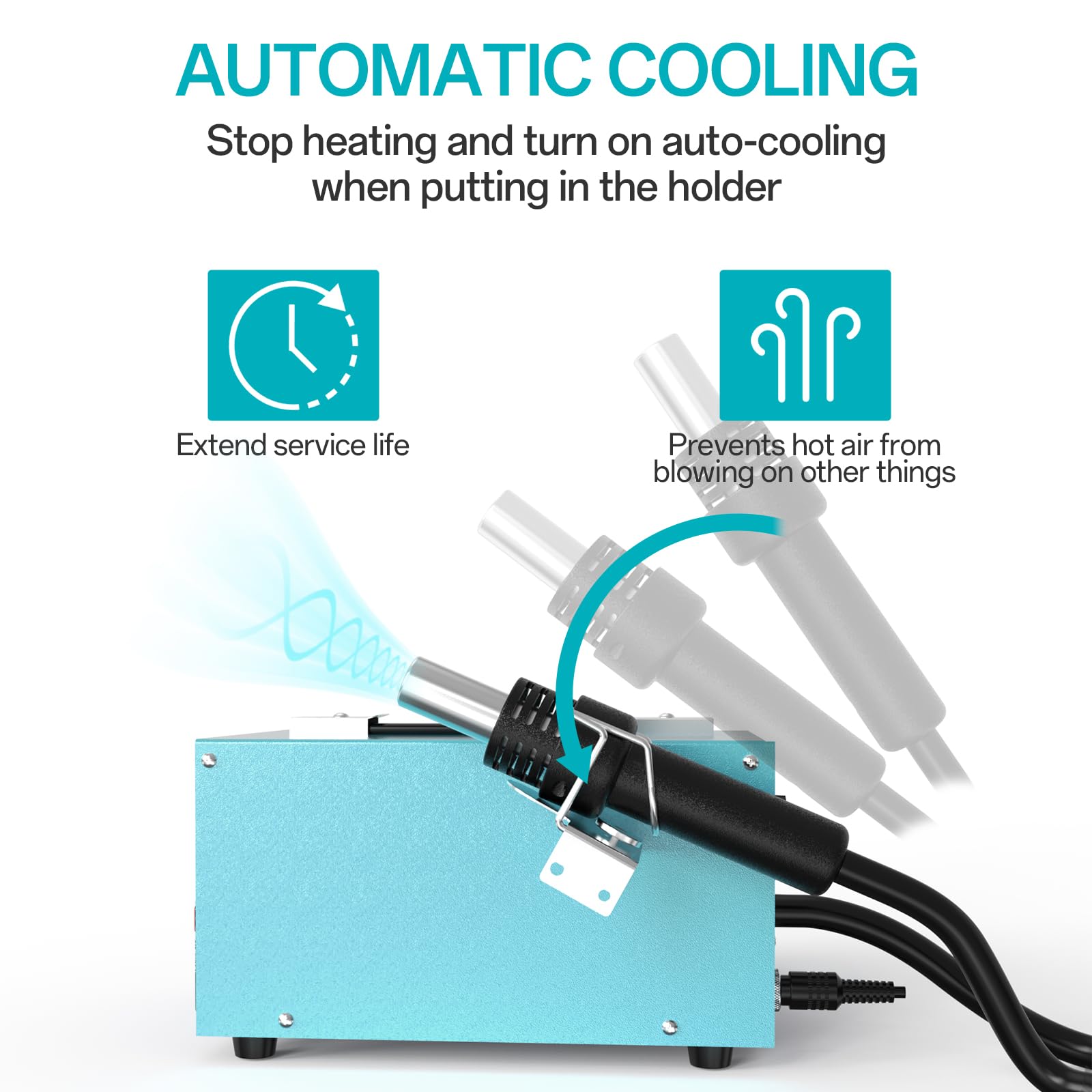 **BK852D+ 2-in-1 Heat Gun & Soldering Iron Kit – SMD Hot Air Rework Station with Digital Display & Adjustable Temperature – Perfect for Electronics Repair, DIY Projects, and PCB Soldering**