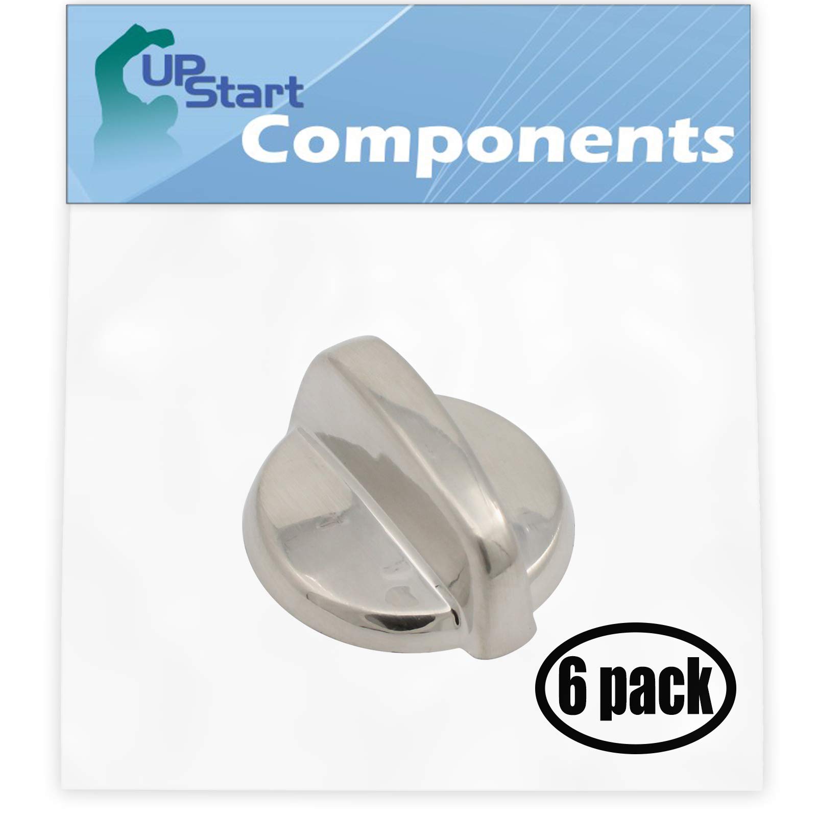 6-Pack Stainless Steel Replacement Control Knobs WB03T10284 Compatible with General Electric JBP84SM1SS Electric Range - Perfect for Kitchen Appliance Repair & Stove Upgrade