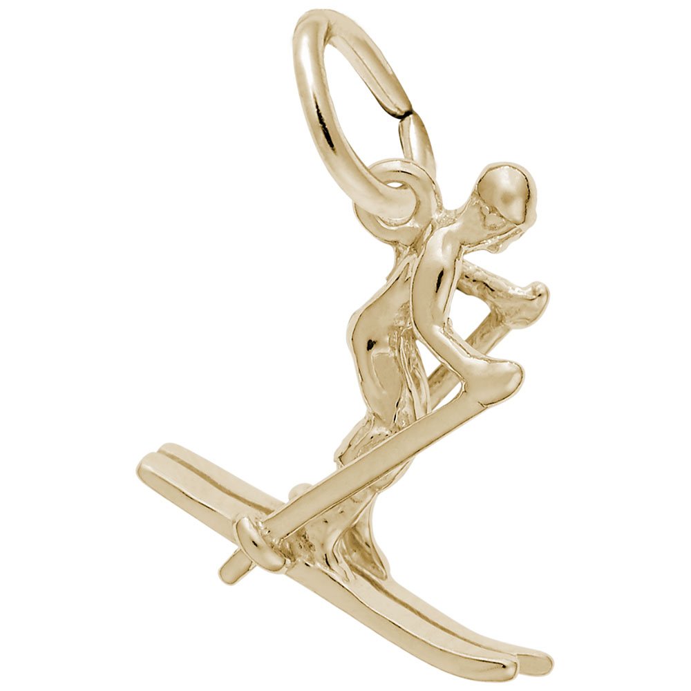 Skier Charm Pendant - Sterling Silver Snowflake Skiing Jewelry for Bracelets & Necklaces - Perfect for Winter Sports Enthusiasts & Holiday Gifts