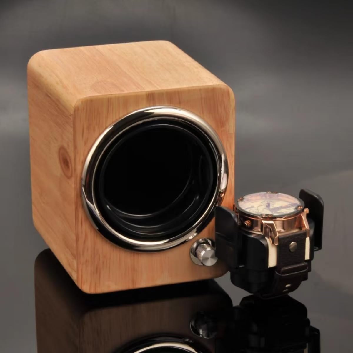 Premium Solid Wood Automatic Watch Winder Box - Quiet Japanese Motor with 4 Rotation Modes - Perfect for Men's Luxury Watches | Home Office & Travel Storage Solution