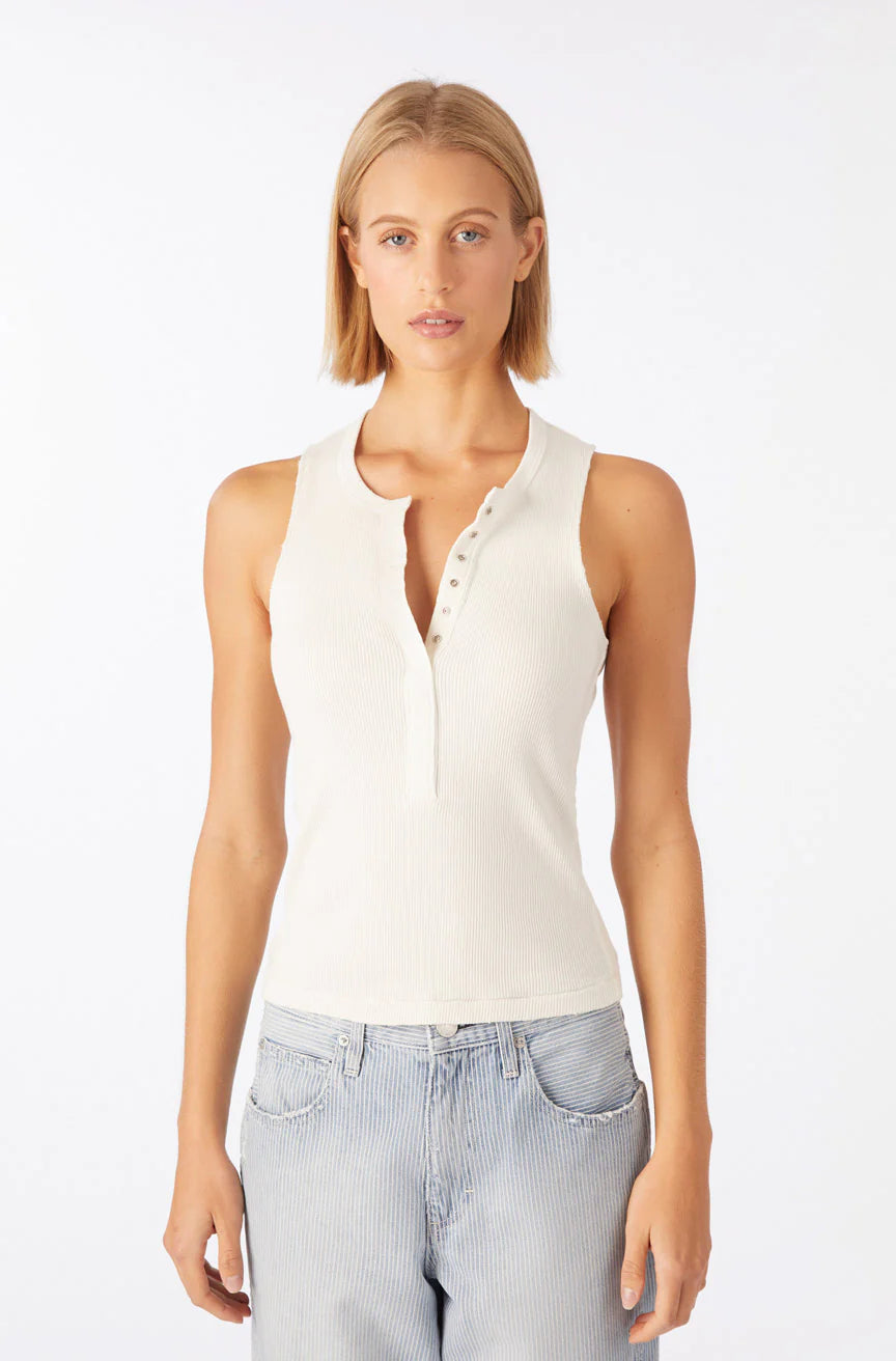 Frances Tank Top - Soft Eggshell Color Women's Casual Shirt for Summer Outfits & Layering