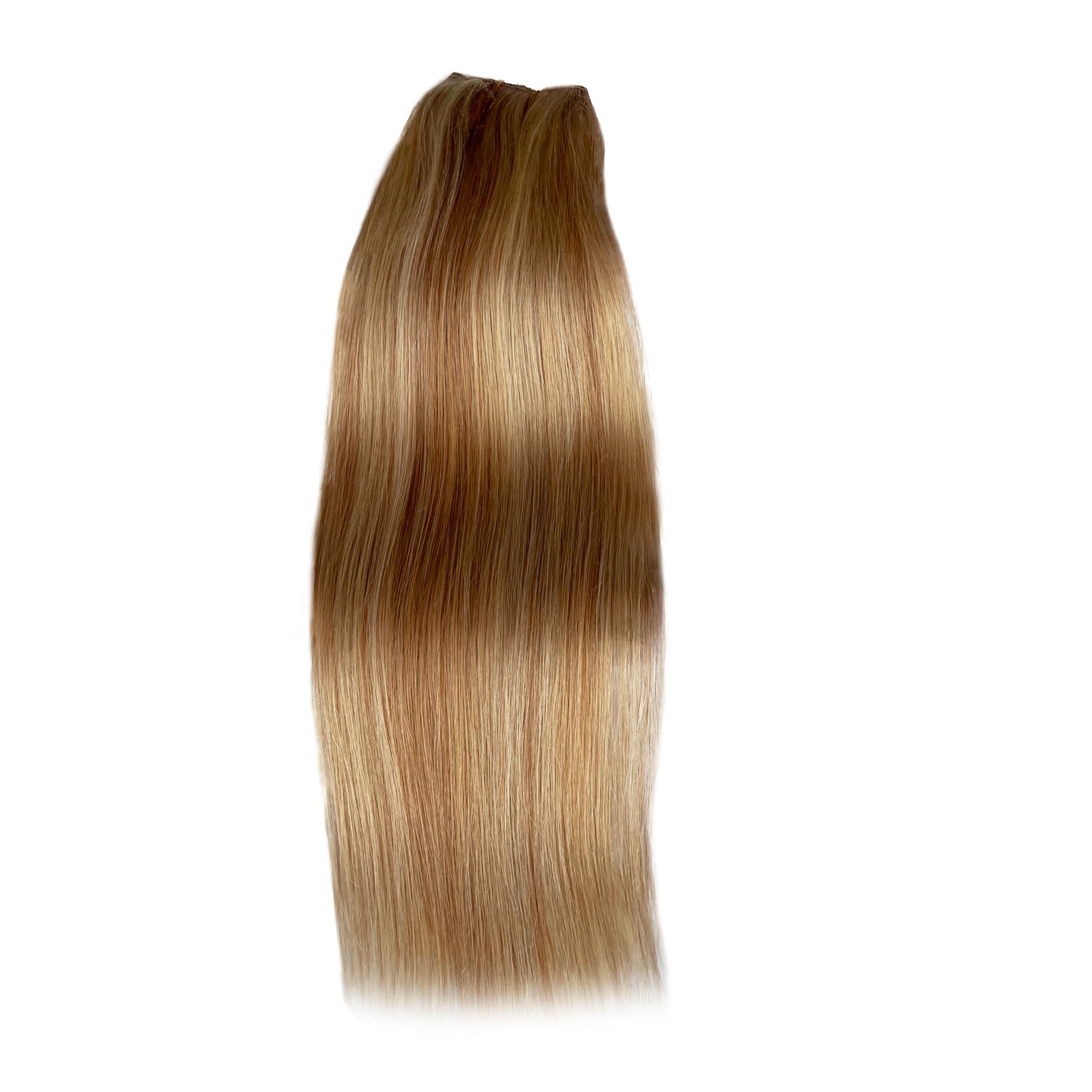 22 Inch Ombre Brown Blonde Human Hair Extensions - 100g Remy Hair with Platinum Blonde Balayage Highlights | Perfect for Daily Styling, Parties & Special Occasions