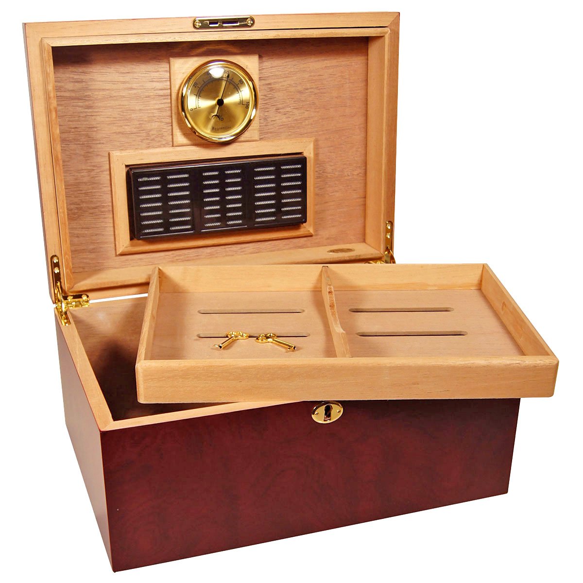 Premium Clasico Rosa Rosewood Desktop Humidor - Holds 100 Cigars | Airtight Seal & Humidity Control | Perfect for Home, Office, or Cigar Lounge Use