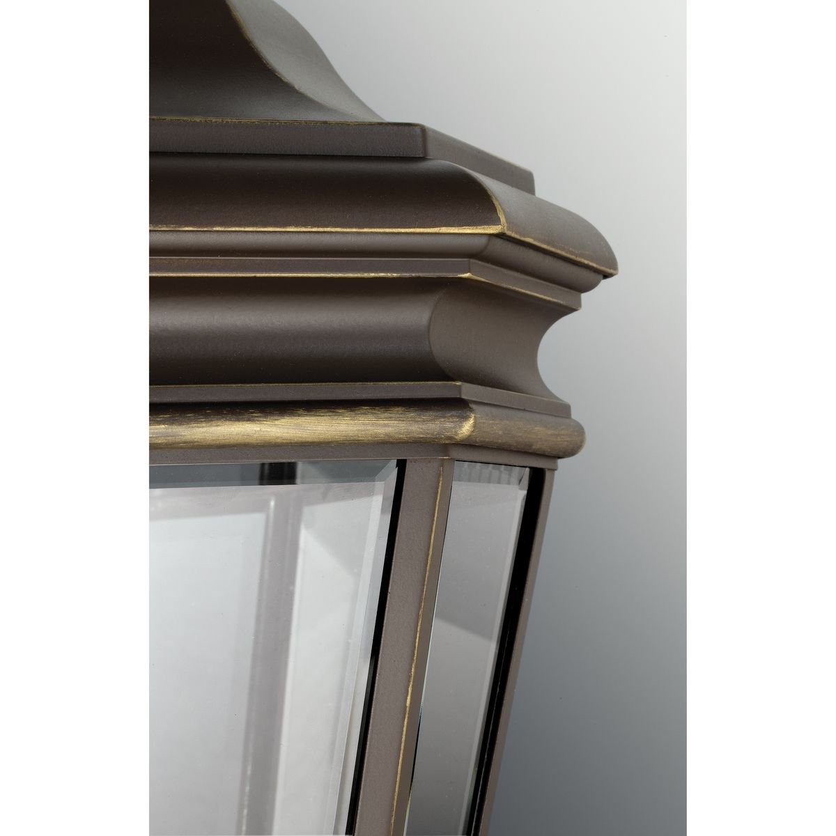Progress Lighting P5670-108 1-Light Outdoor Wall Lantern with Clear Beveled Glass & Scroll Arm Design in Oil Rubbed Bronze - Perfect for Porch, Patio, and Entryway Lighting