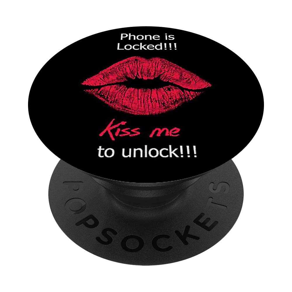 Red Lip PopSockets Grip and Stand - Unlock with a Kiss, Phone & Tablet Accessory for Secure Holding, Hands-Free Viewing, and Stylish Protection