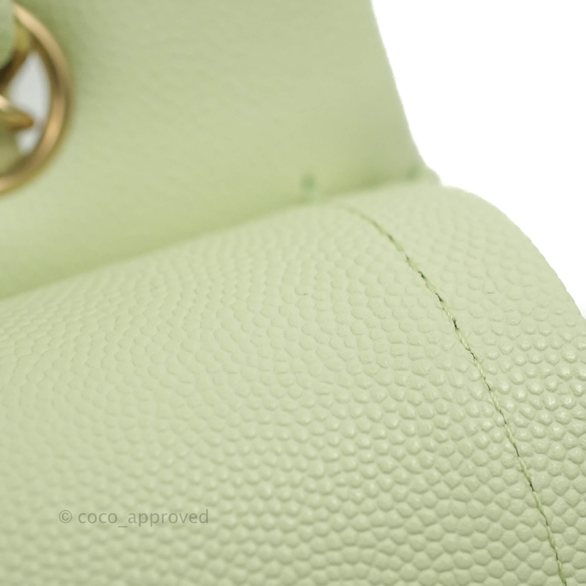 Chanel Classic M/L Medium Flap Bag in Quilted Avocado Green Caviar Leather with Gold Hardware - Luxury Handbag for Women, Perfect for Parties, Work & Everyday Use