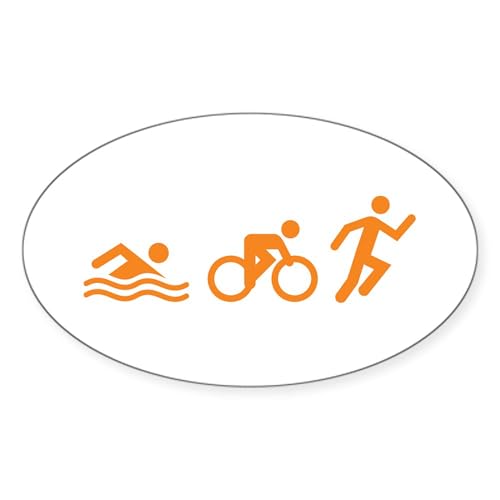 White - Triathlon Swim, Bike &Amp; Run Sticker