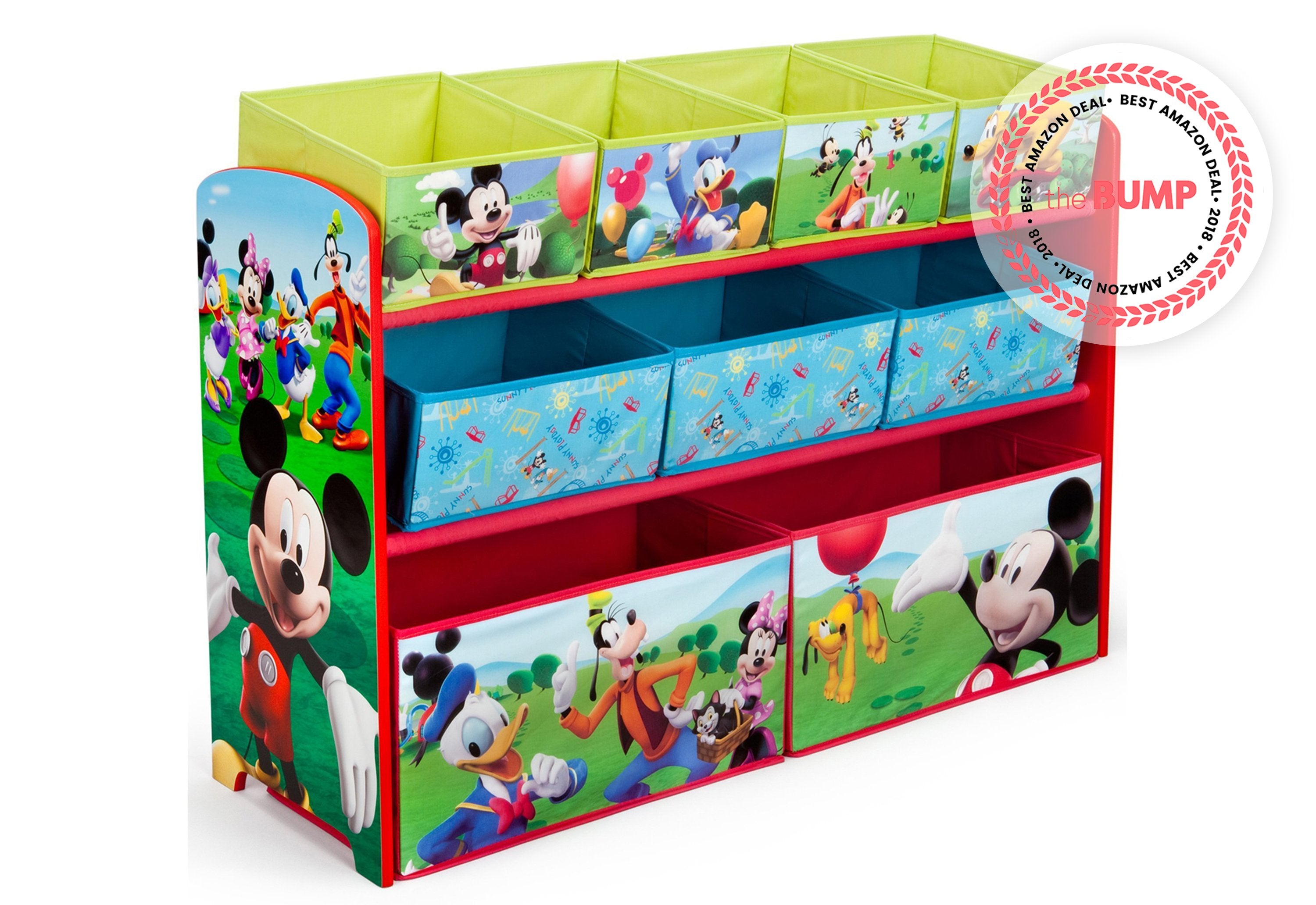 Mickey Mouse Deluxe Multi Bin Toy Organizer - Kids Room Storage Solution for Toys, Books & Crafts - Perfect for Playrooms, Bedrooms & Daycares