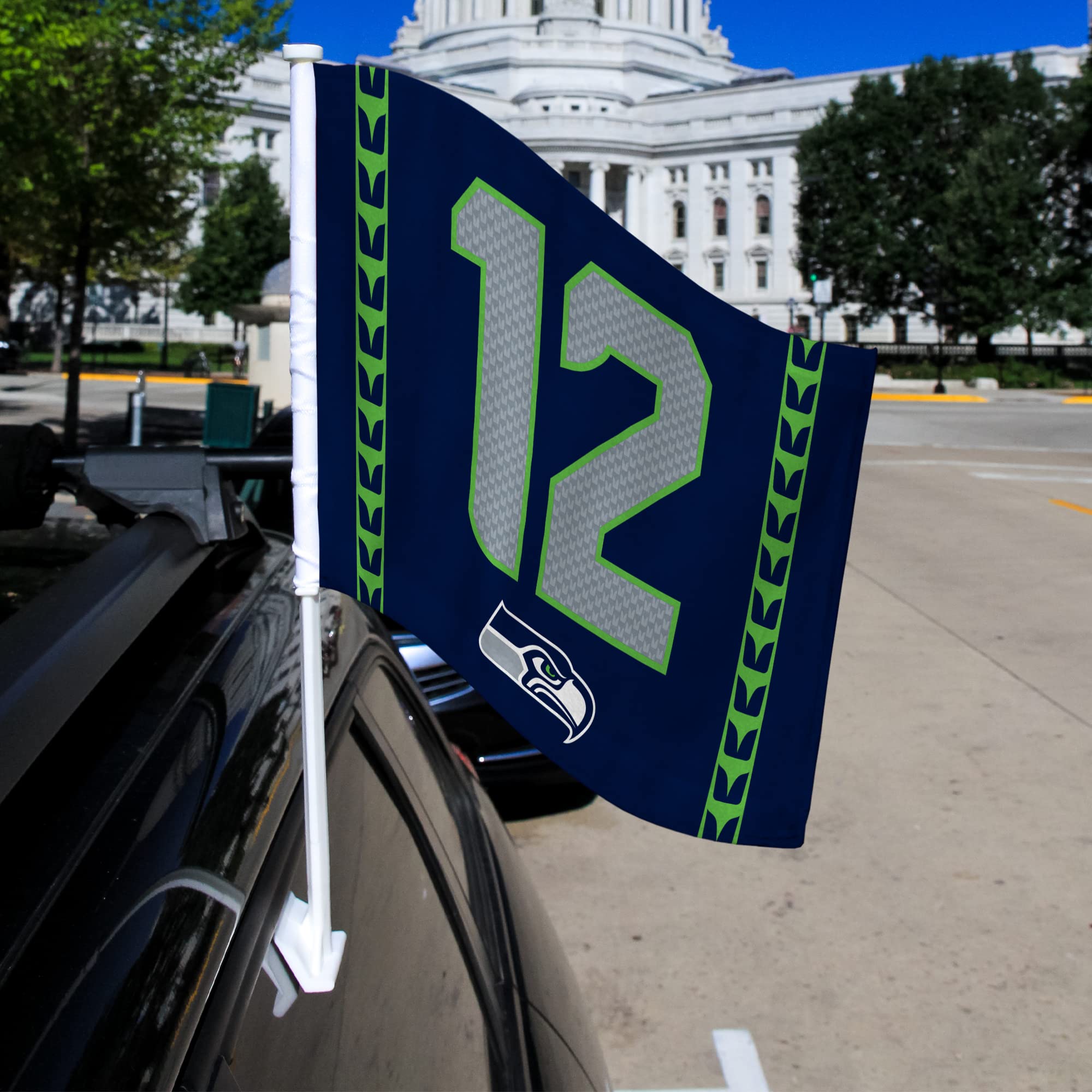 NFL Car Flag - Double Sided Team Logo Car Accessory for Game Day Tailgating & Road Trips - Officially Licensed Rico Industries