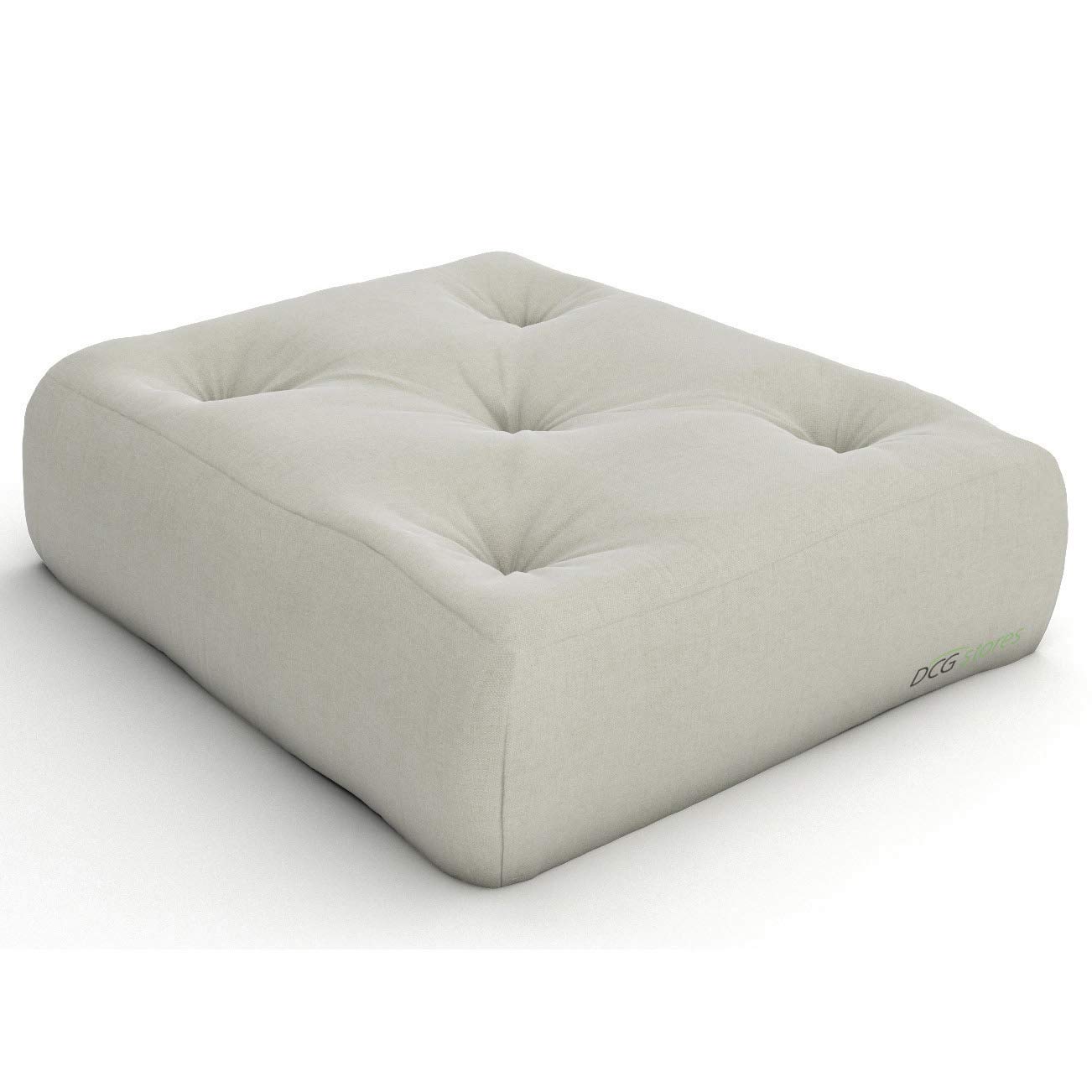 Premium 8-Inch Plush Futon Chair Ottoman Mattress - Ultra Comfortable Ivory Twill Fabric, Handcrafted in USA - Perfect for Living Room Lounging, Guest Beds & Small Space Furniture