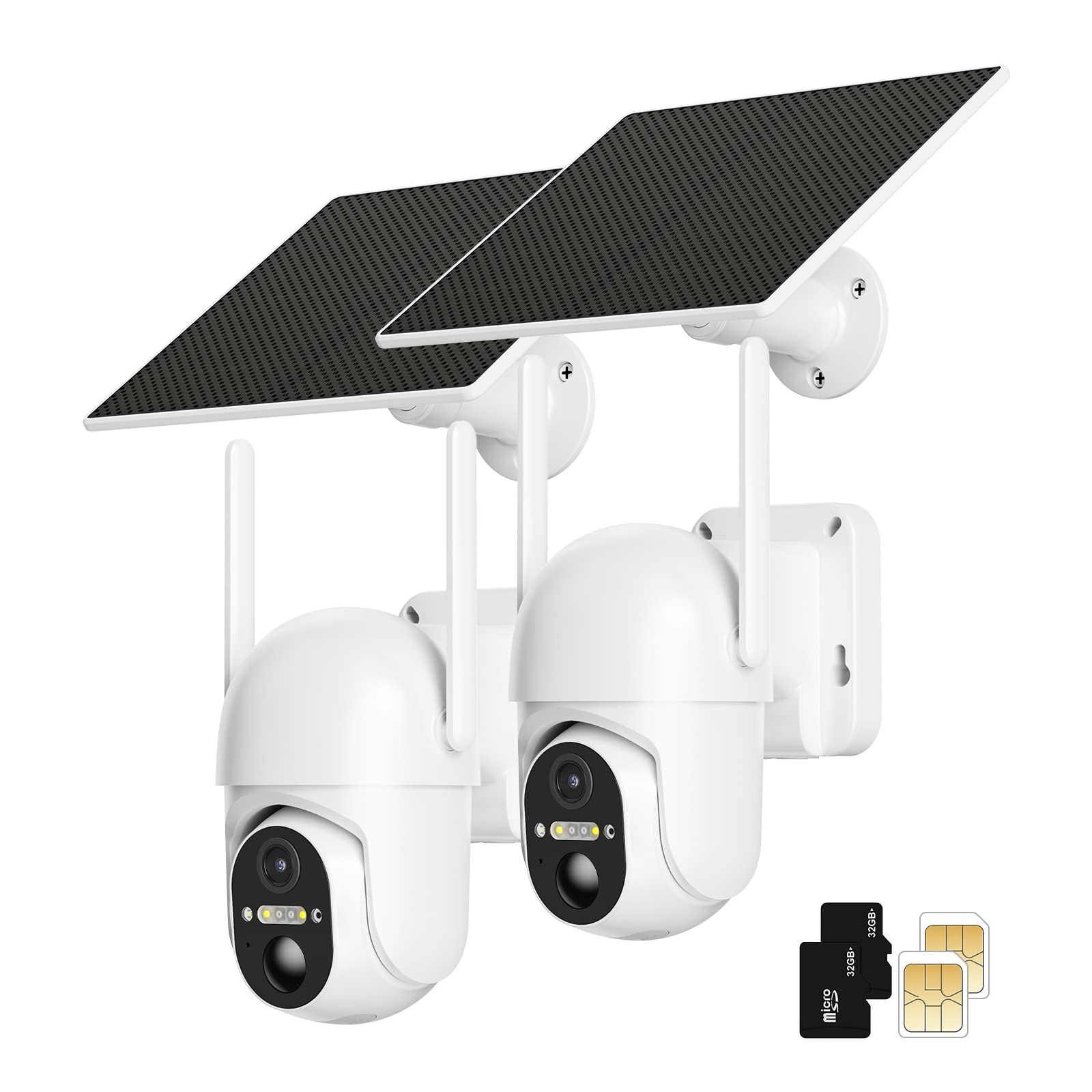 Ebitcam 4G LTE Solar Security Camera Outdoor - Verizon/AT&T/T-Mobile Compatible with SD & SIM Card Included - 2K HD Video, 360° View, Color Night Vision, Motion Detection & Siren Alarm - No WiFi Needed - Ideal for Home, Farm, Ranch & Remote Property Surveillance