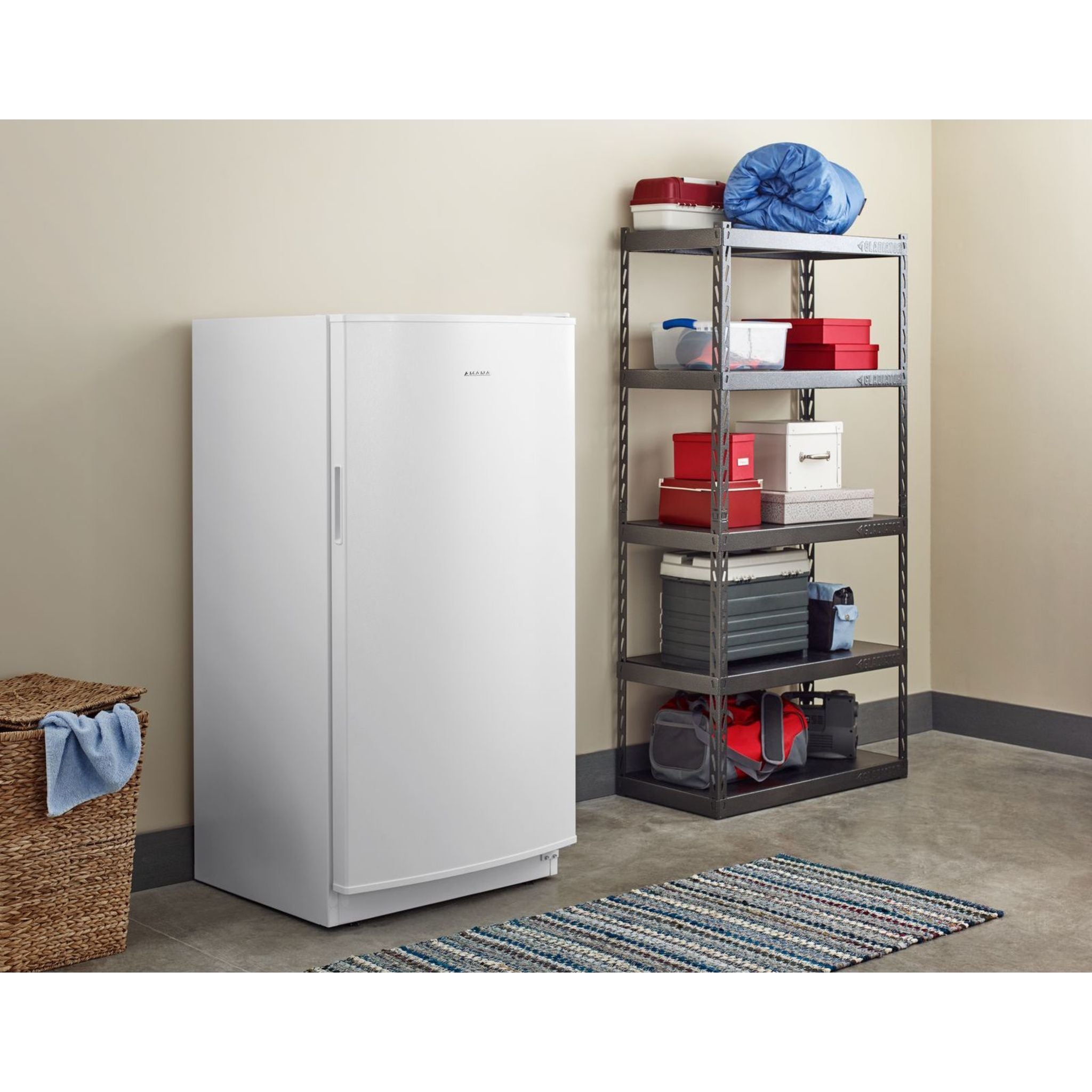 Amana AZF33X16DW 33-Inch Upright Freezer in White - Energy Efficient Deep Freezer for Home, Kitchen, or Garage Storage