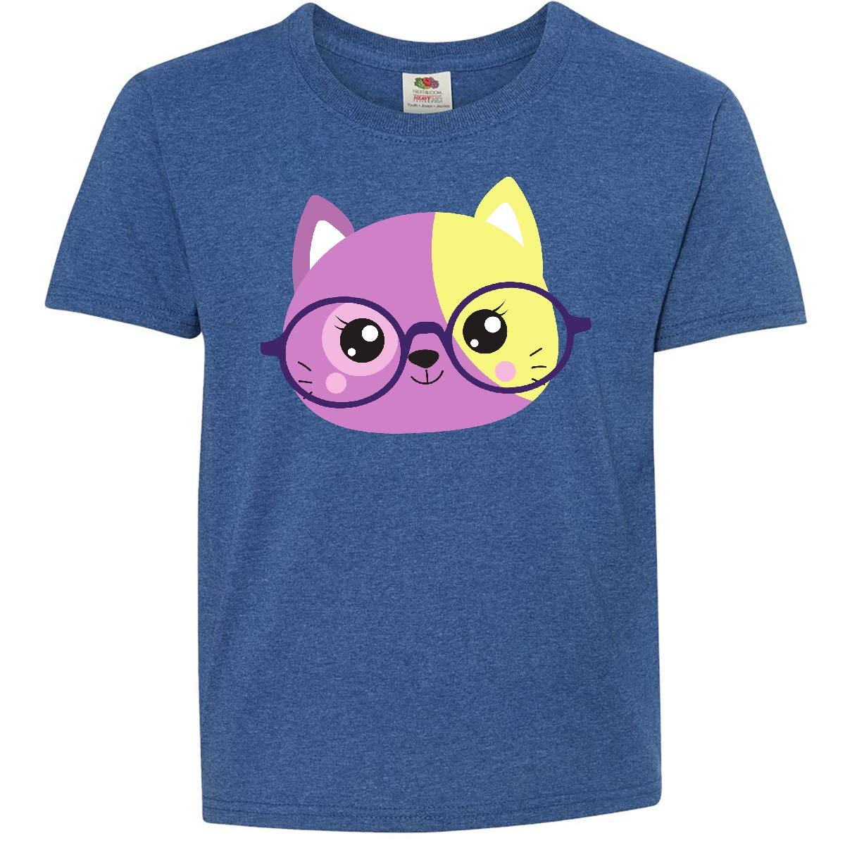 Hipster Cat with Glasses Youth T-Shirt - Cute Kitten Graphic Tee for Boys & Girls | Perfect for Casual Wear, School, and Cat Lovers
