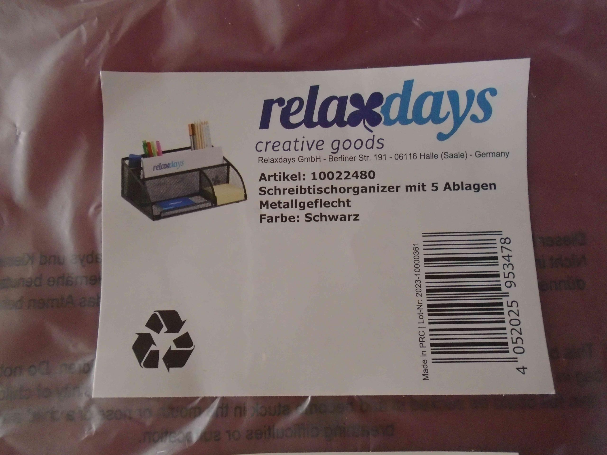 Relaxdays Metal Black Desk Organizer, 18 x 25.5 x 10.5 cm - Perfect for Office, Home & School Workspace Organization