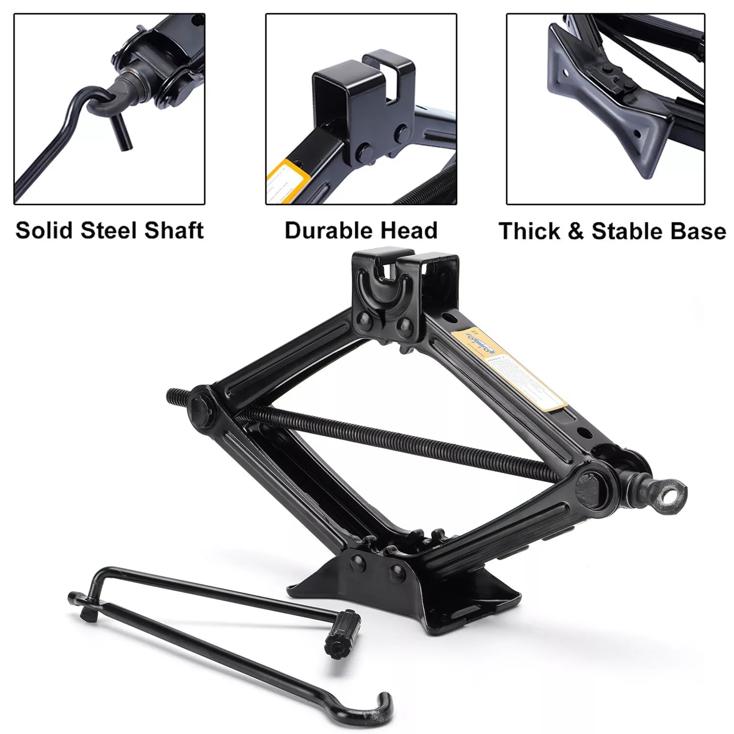 2 Ton (4400 lbs) Universal Car Scissor Jack Kit with Lug Wrench - Emergency Tire Changing Tool for Car, SUV & MPV - Perfect for Roadside Assistance & Flat Tire Repair