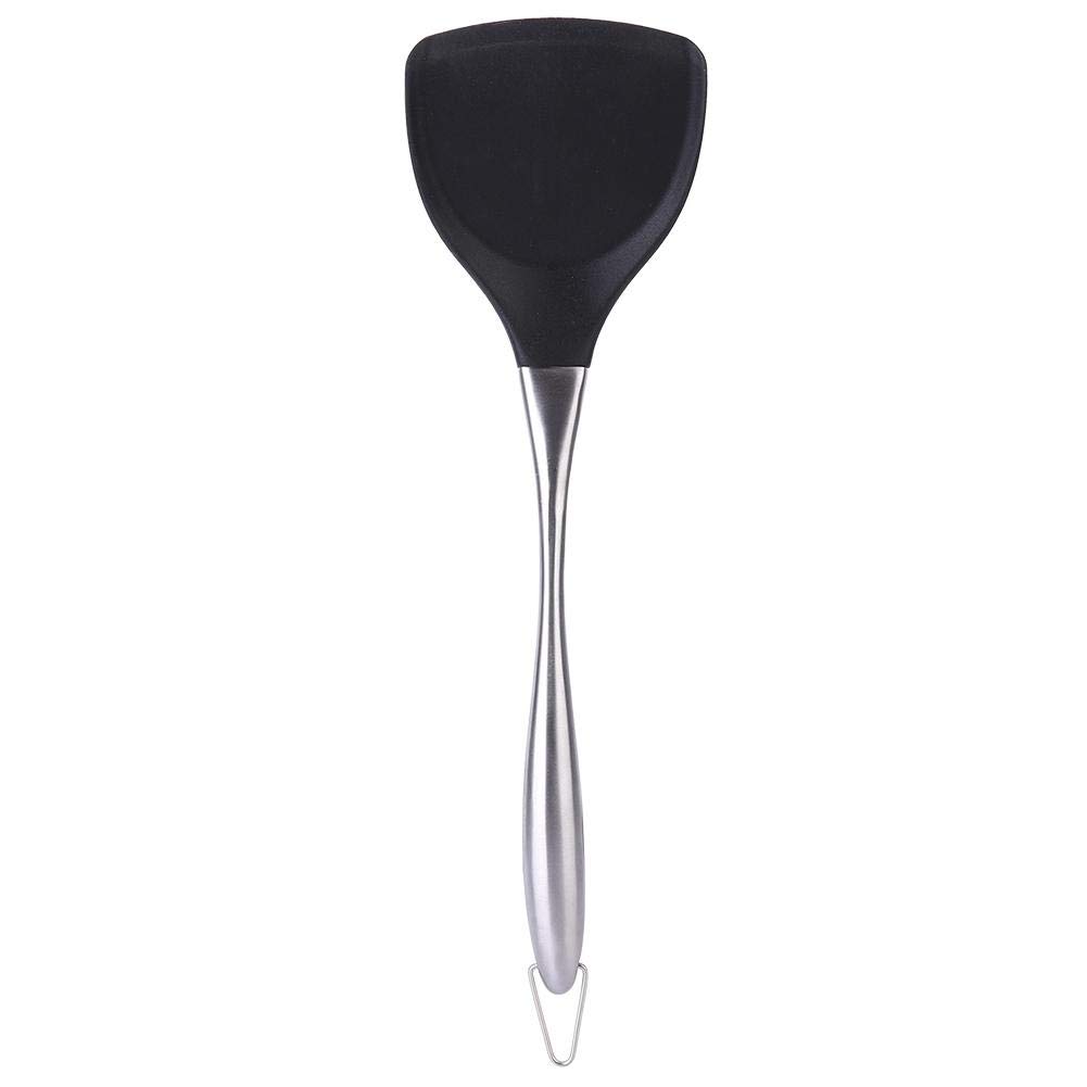 Premium Stainless Steel Spatula with Long Handle - Heat-Resistant Silicone Turner for Non-Stick Pans - Perfect for Flipping Pancakes, Burgers & Eggs - Ideal for Home Kitchen & Professional Cooking