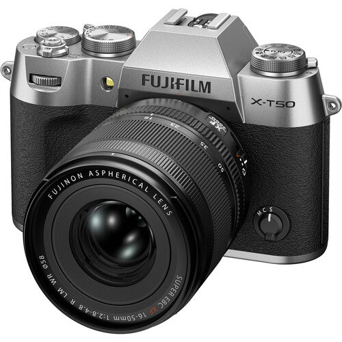 FUJIFILM X-T50 Mirrorless Digital Camera with XF 16-50mm f/2.8-4.8 Lens Kit - Silver | Professional Photography, Travel & Vlogging | 4K Video, Fast Autofocus, Compact Body