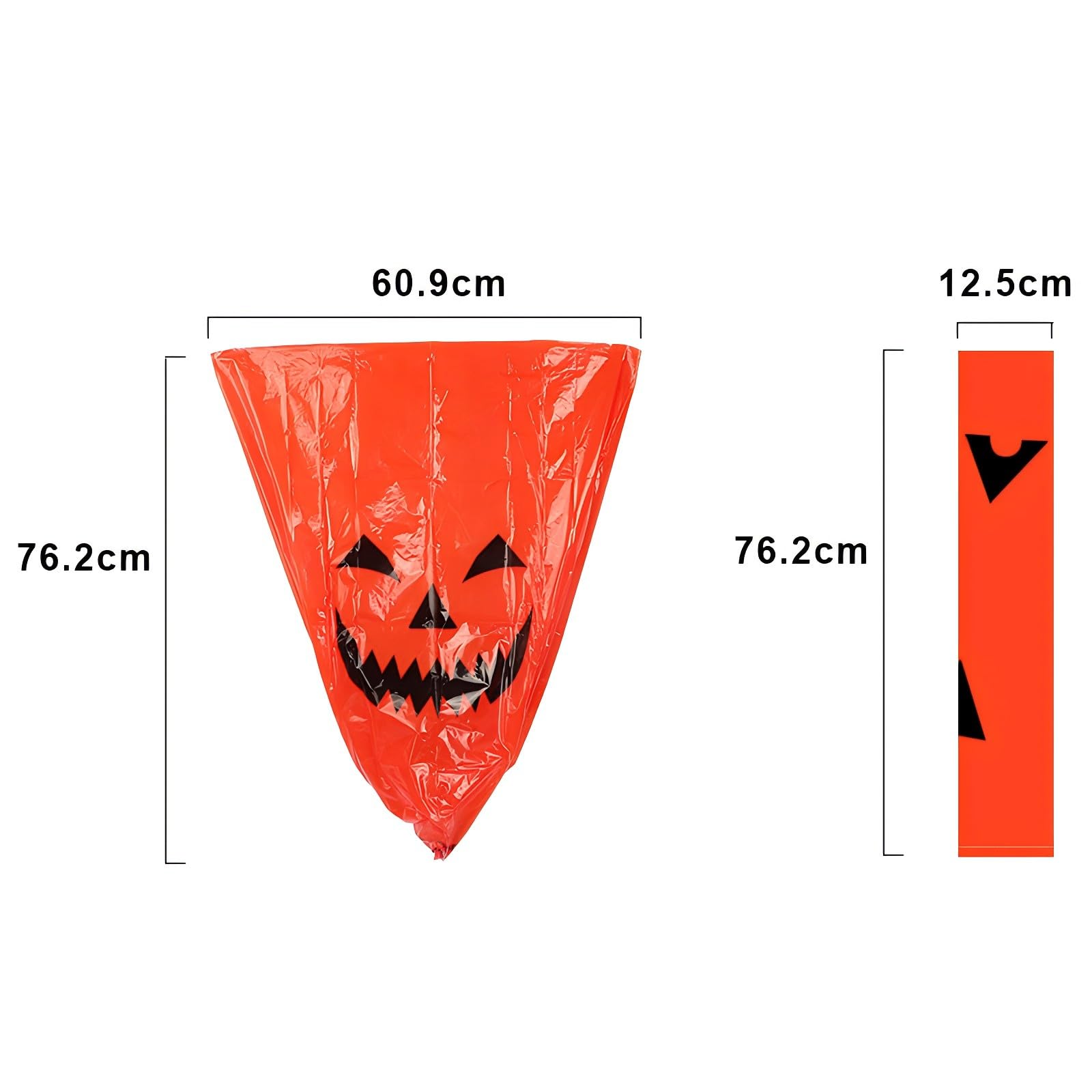 Pumpkin Pattern Halloween Lawn Bags - 2 Pack Plastic Leaf Bags for Outdoor Fall Decorations, Yard Trash Collection & Spooky Halloween Decor | Perfect for Front Porch Display, Autumn Parties & Seasonal Cleanup