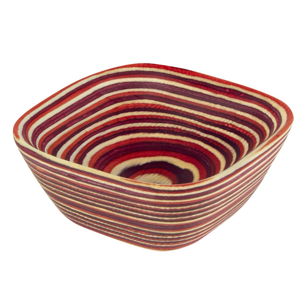 Premium Red Pakkawood Square Pinch Bowl - Handcrafted Spice & Condiment Dish - Perfect for Serving Nuts, Snacks, and Seasonings at Parties, Dining, or Kitchen Use